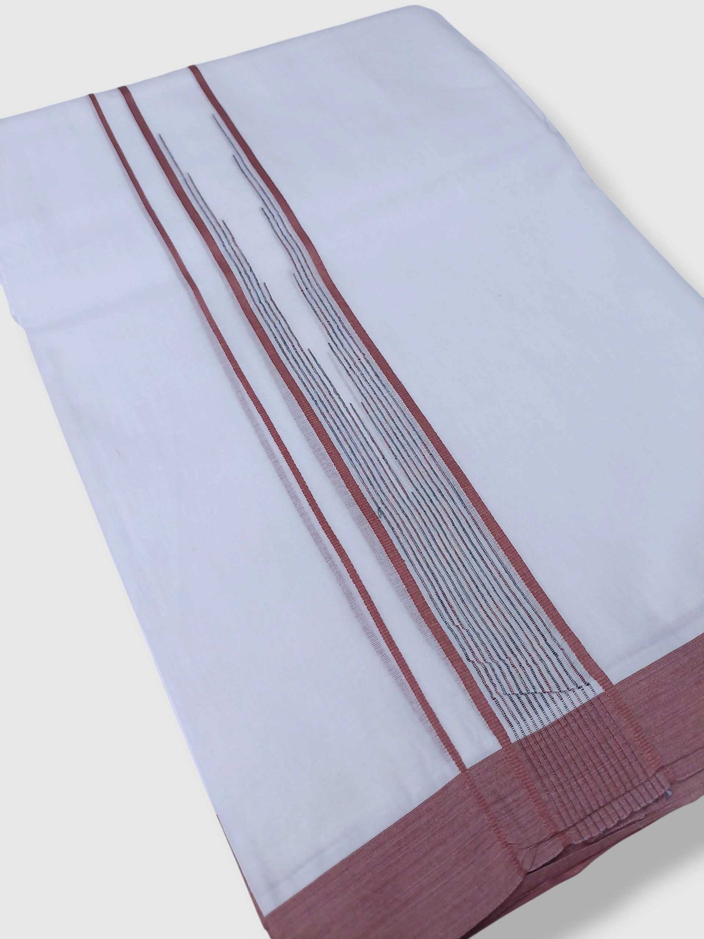 Pure White Cotton Men's Double Dhoti