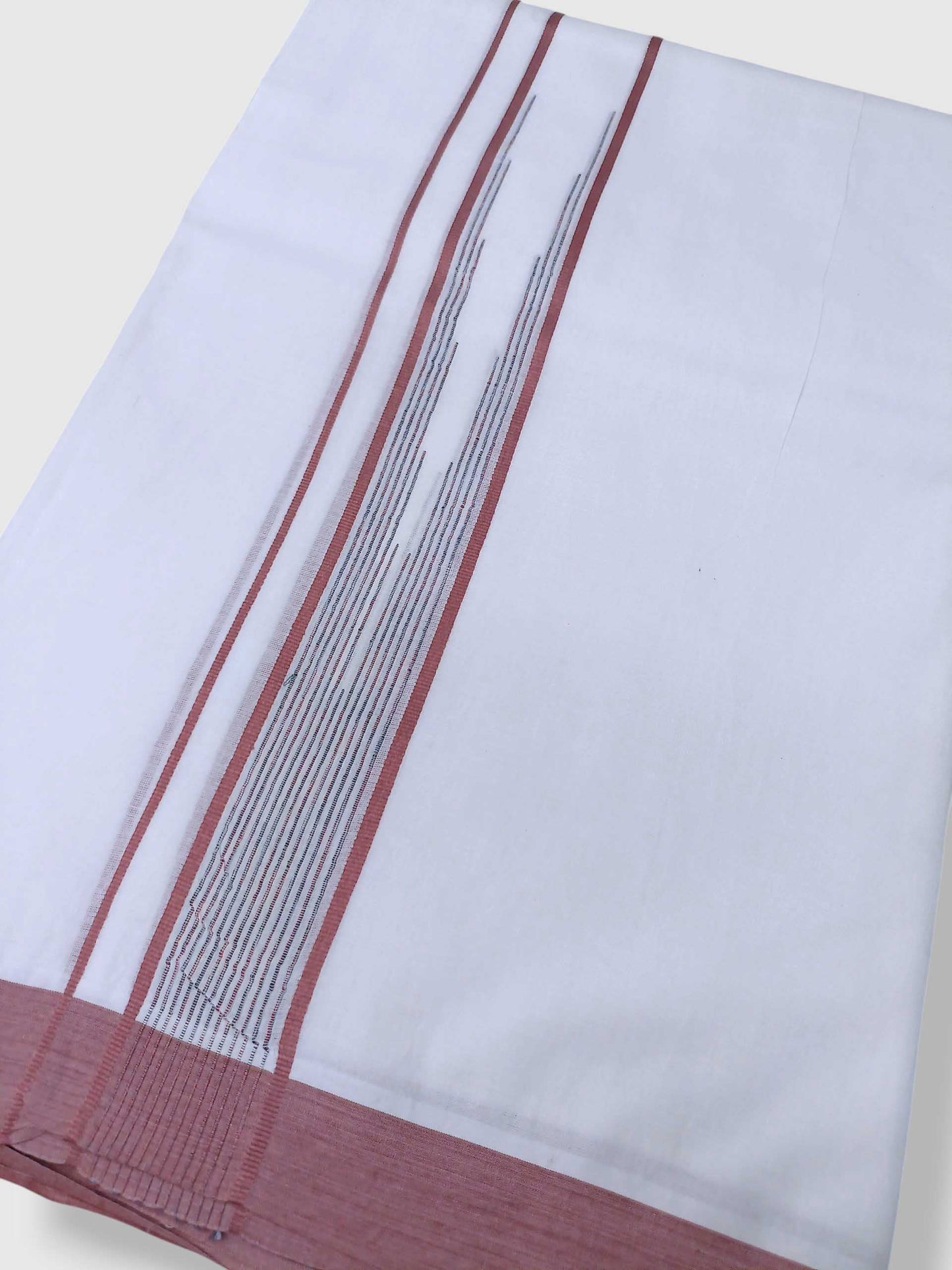 Pure White Cotton Men's Double Dhoti