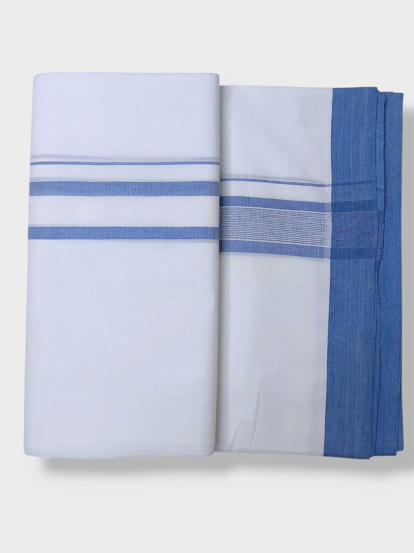 Pure White Cotton Men's Double Dhoti
