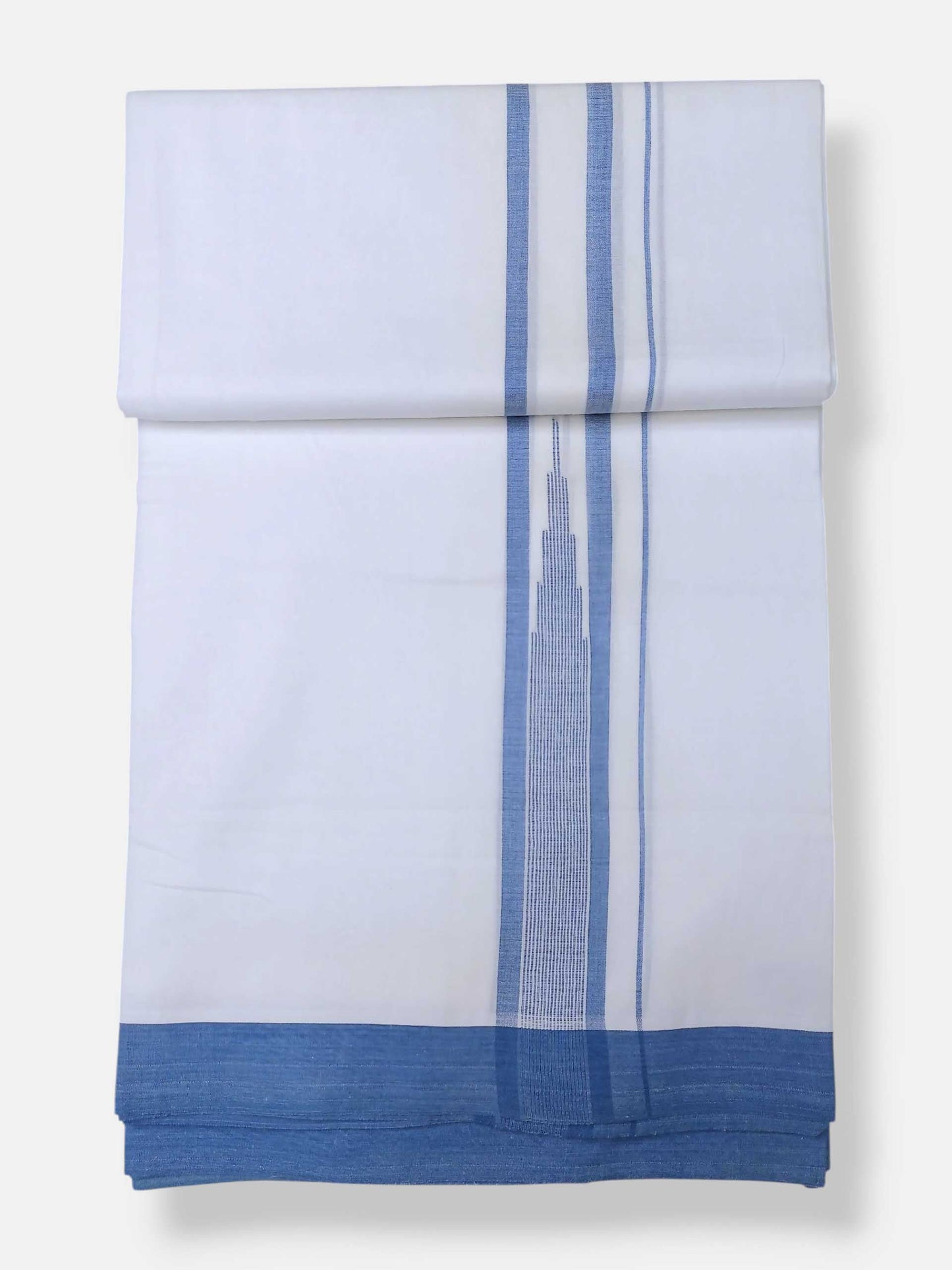 Pure White Cotton Men's Double Dhoti