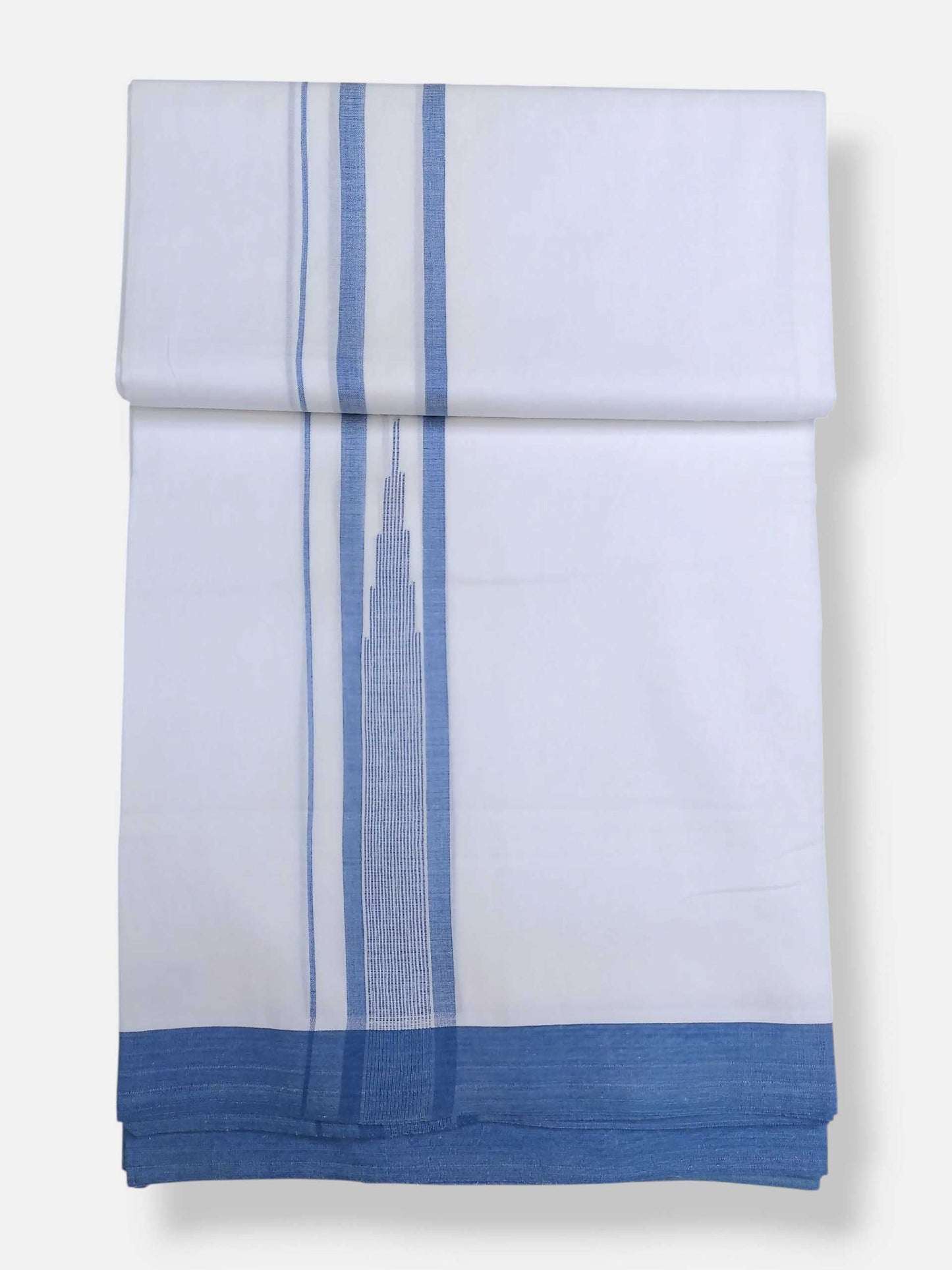 Pure White Cotton Men's Double Dhoti