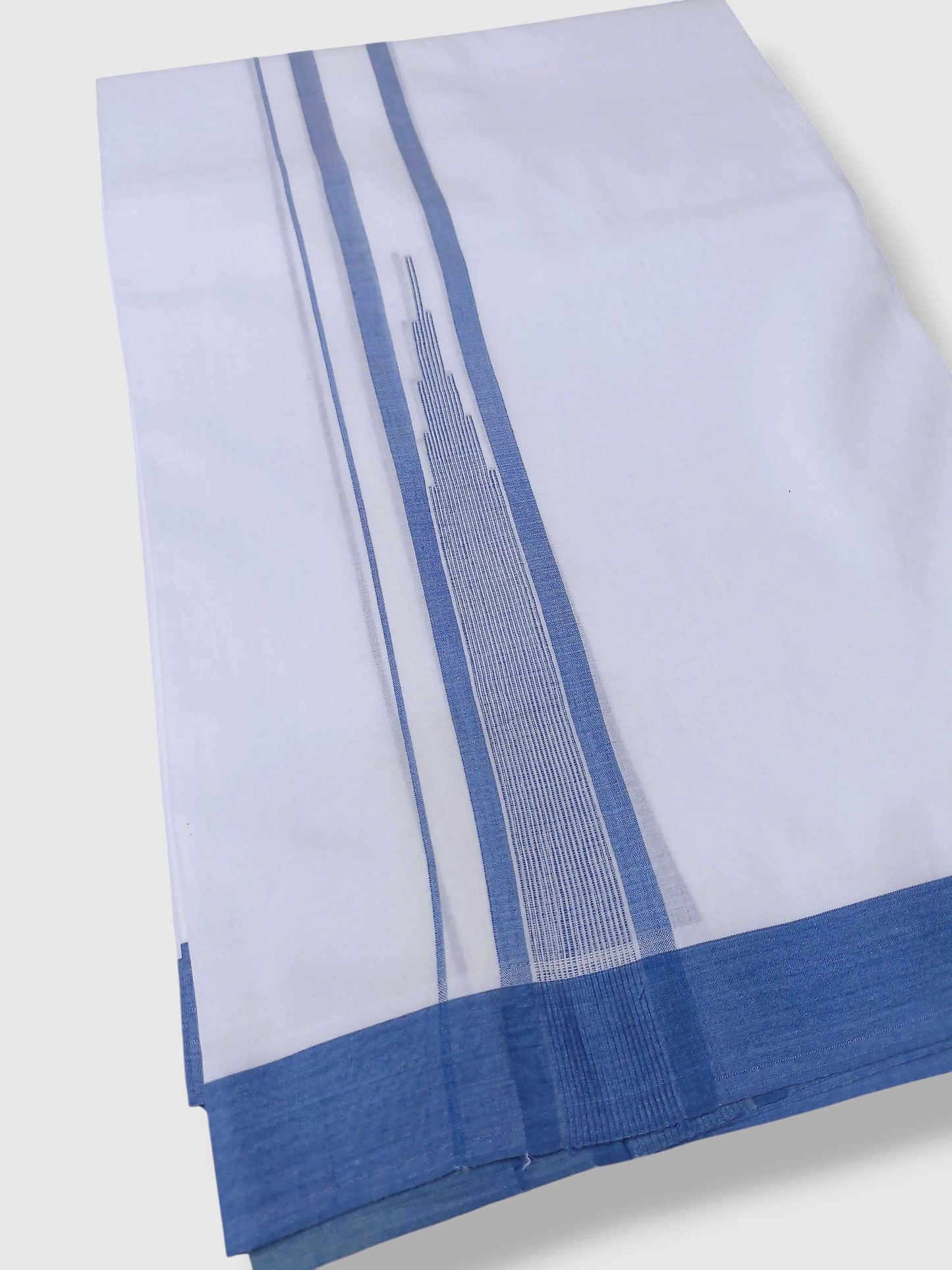 Pure White Cotton Men's Double Dhoti