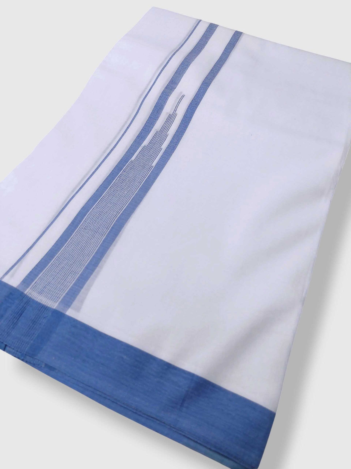 Pure White Cotton Men's Double Dhoti