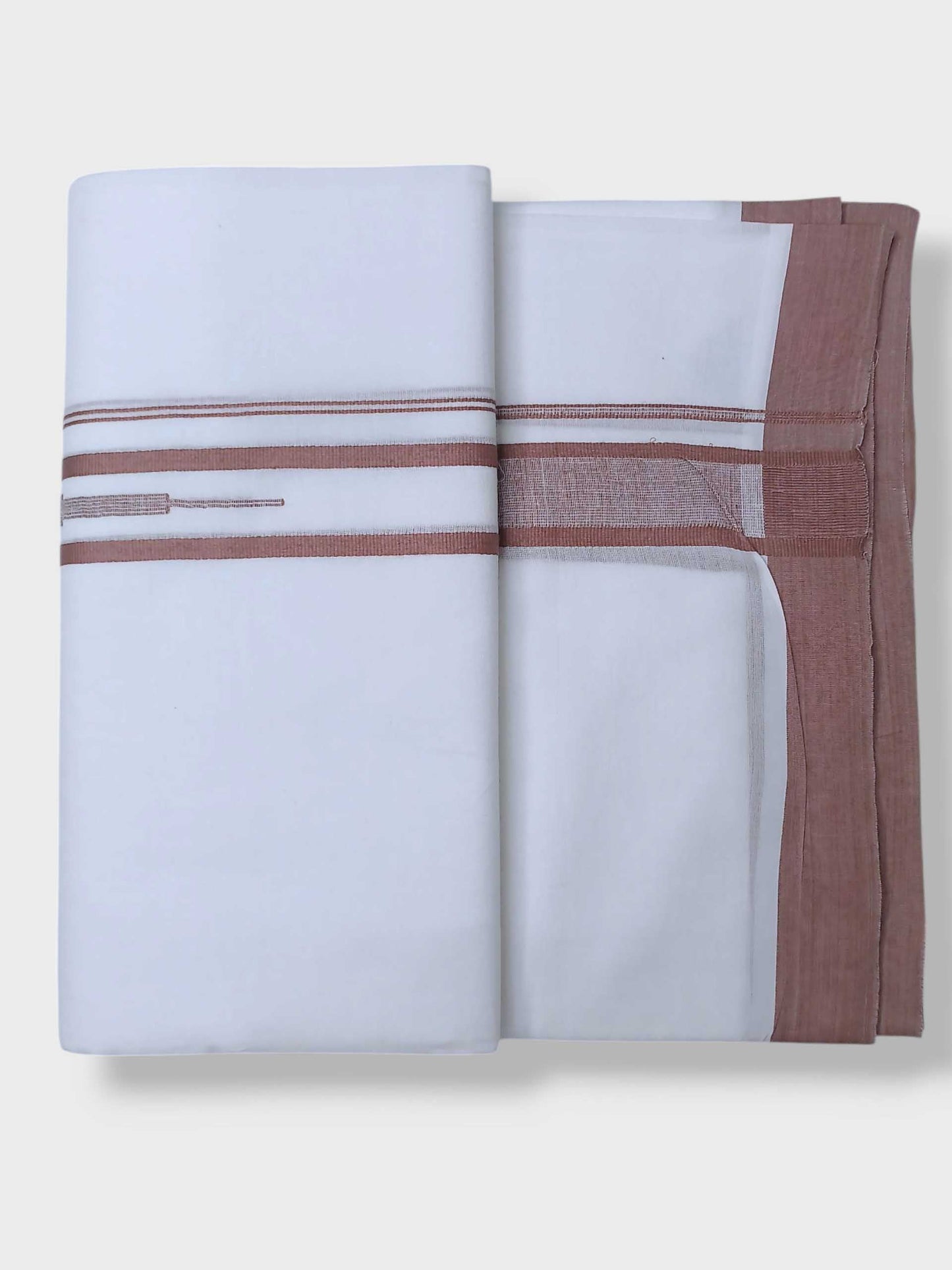 Pure White Cotton Men's Double Dhoti