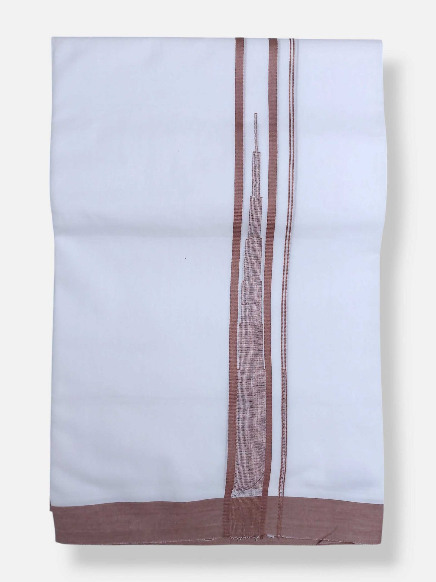Pure White Cotton Men's Double Dhoti