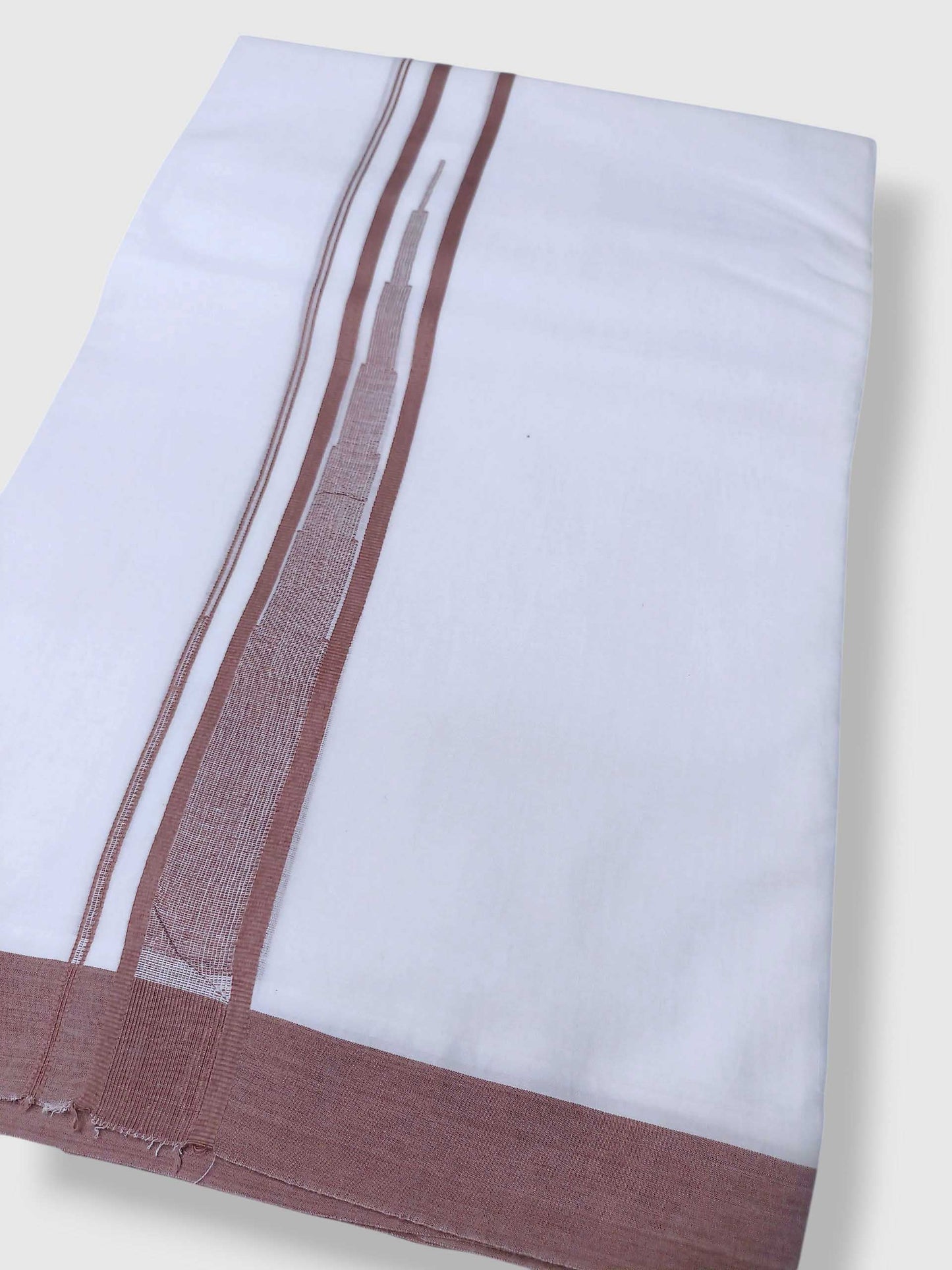 Pure White Cotton Men's Double Dhoti