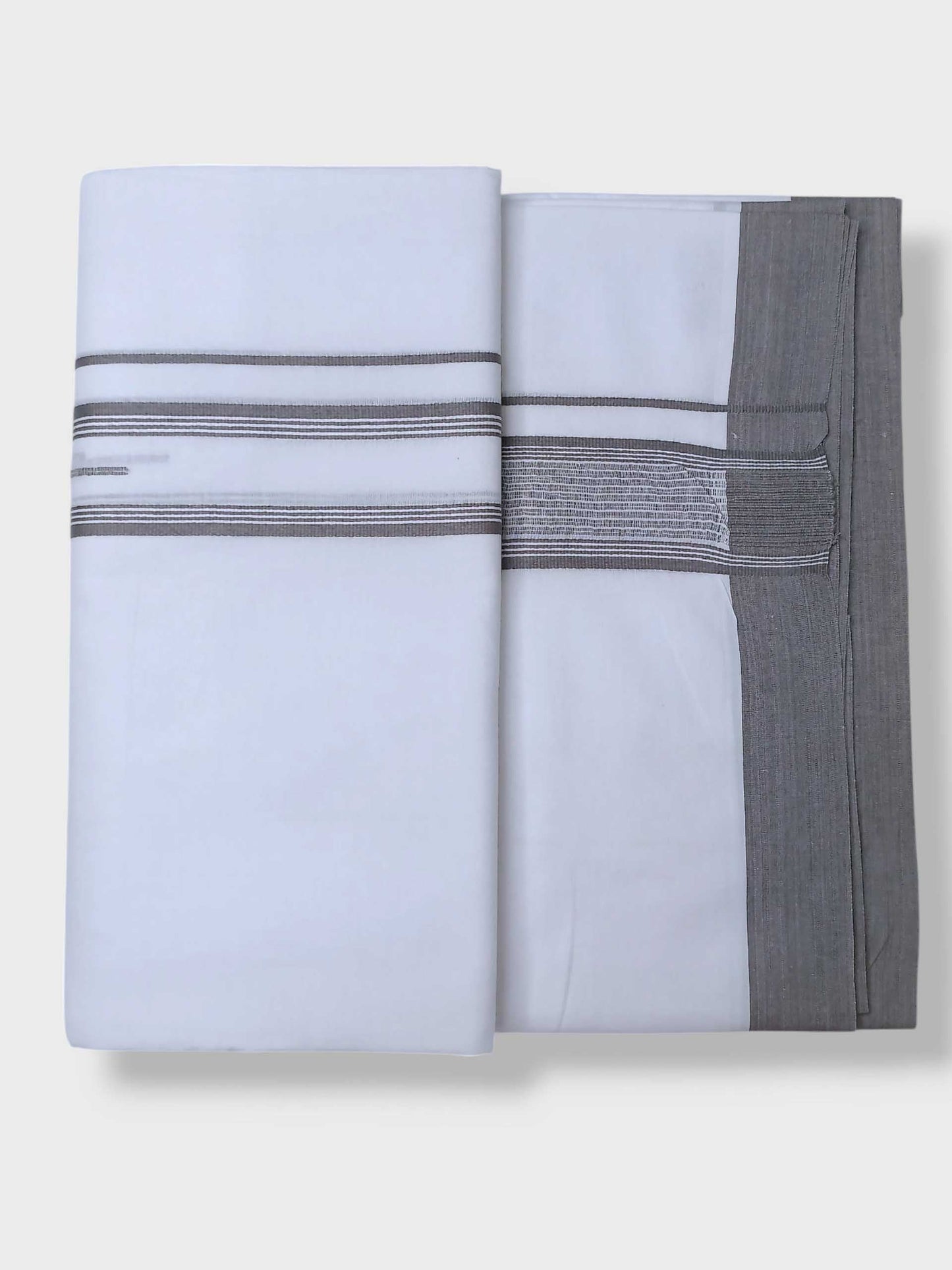Pure White Cotton Men's Double Dhoti