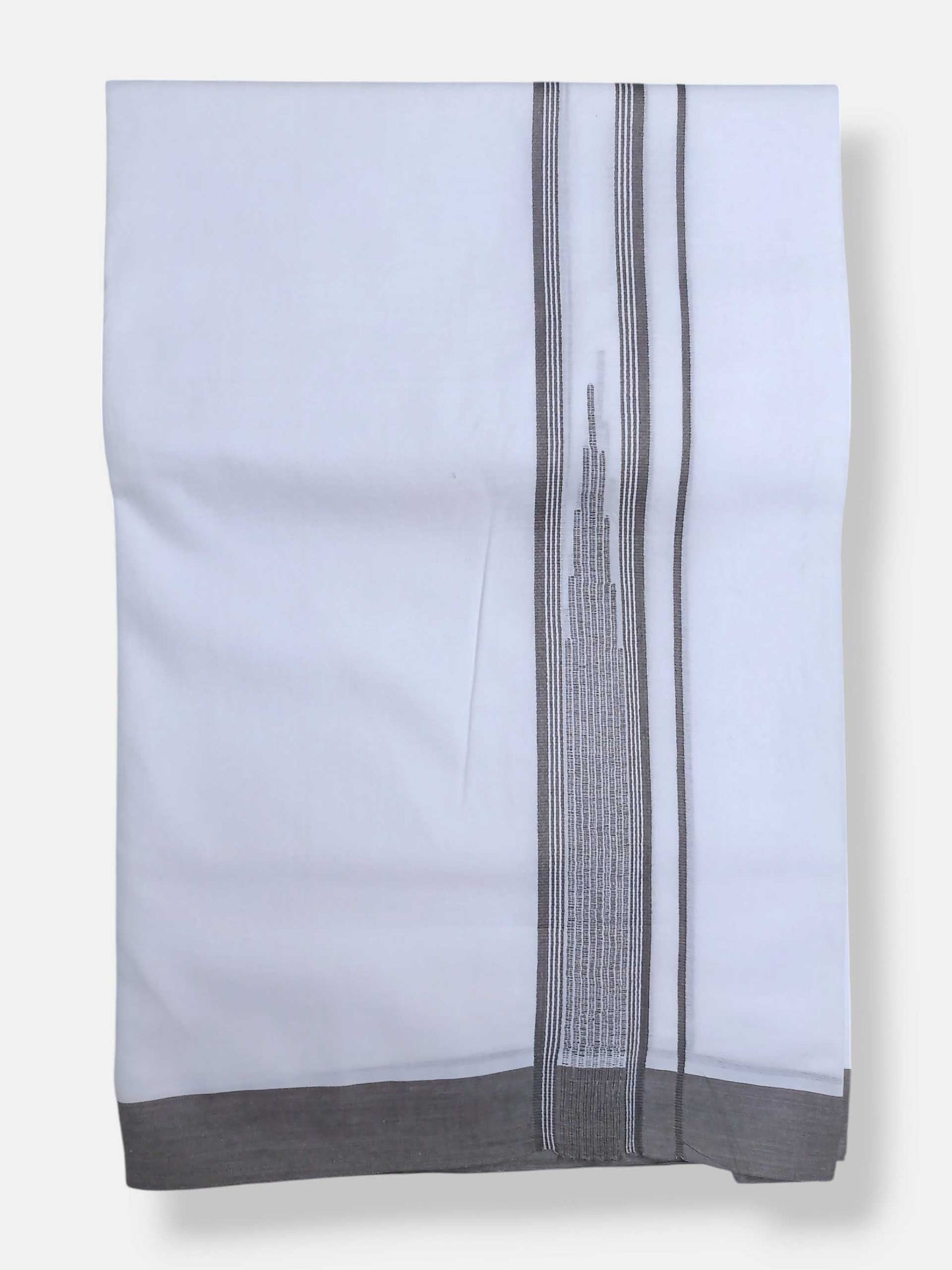 Pure White Cotton Men's Double Dhoti