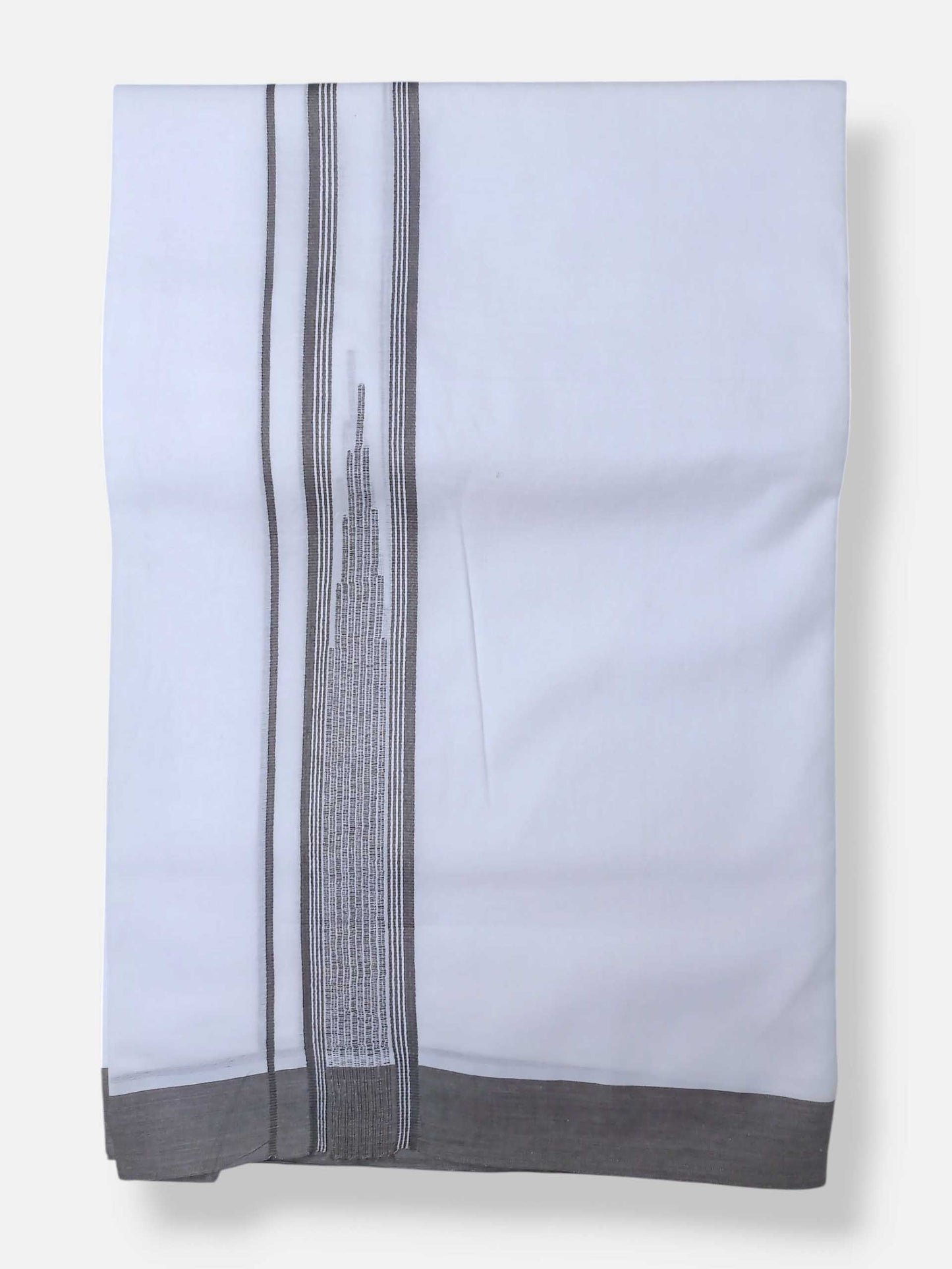 Pure White Cotton Men's Double Dhoti