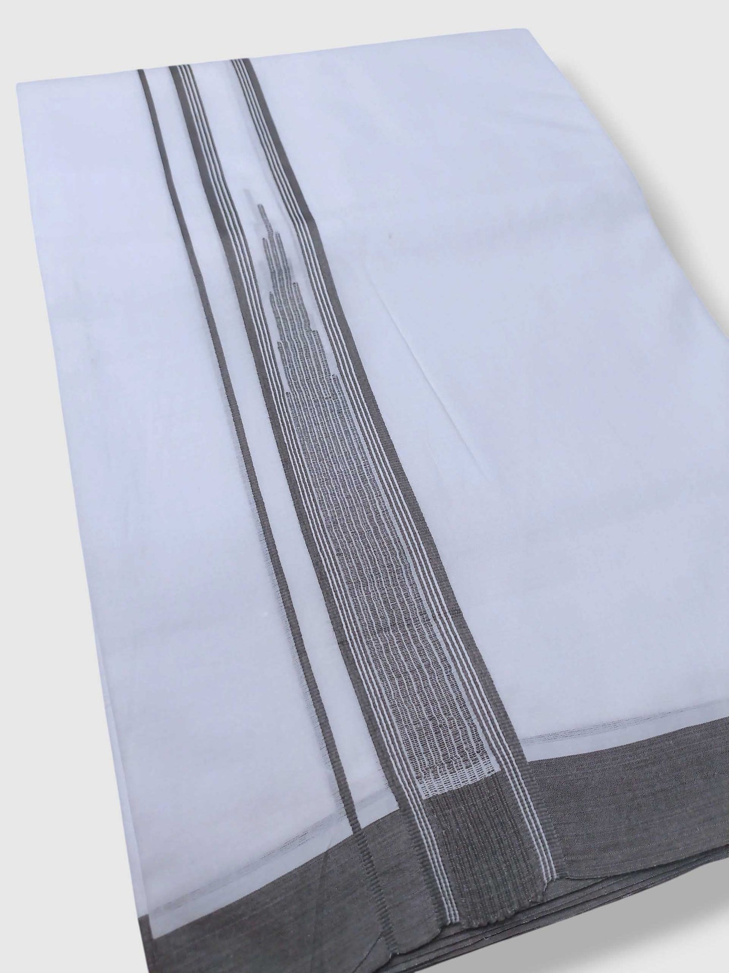 Pure White Cotton Men's Double Dhoti