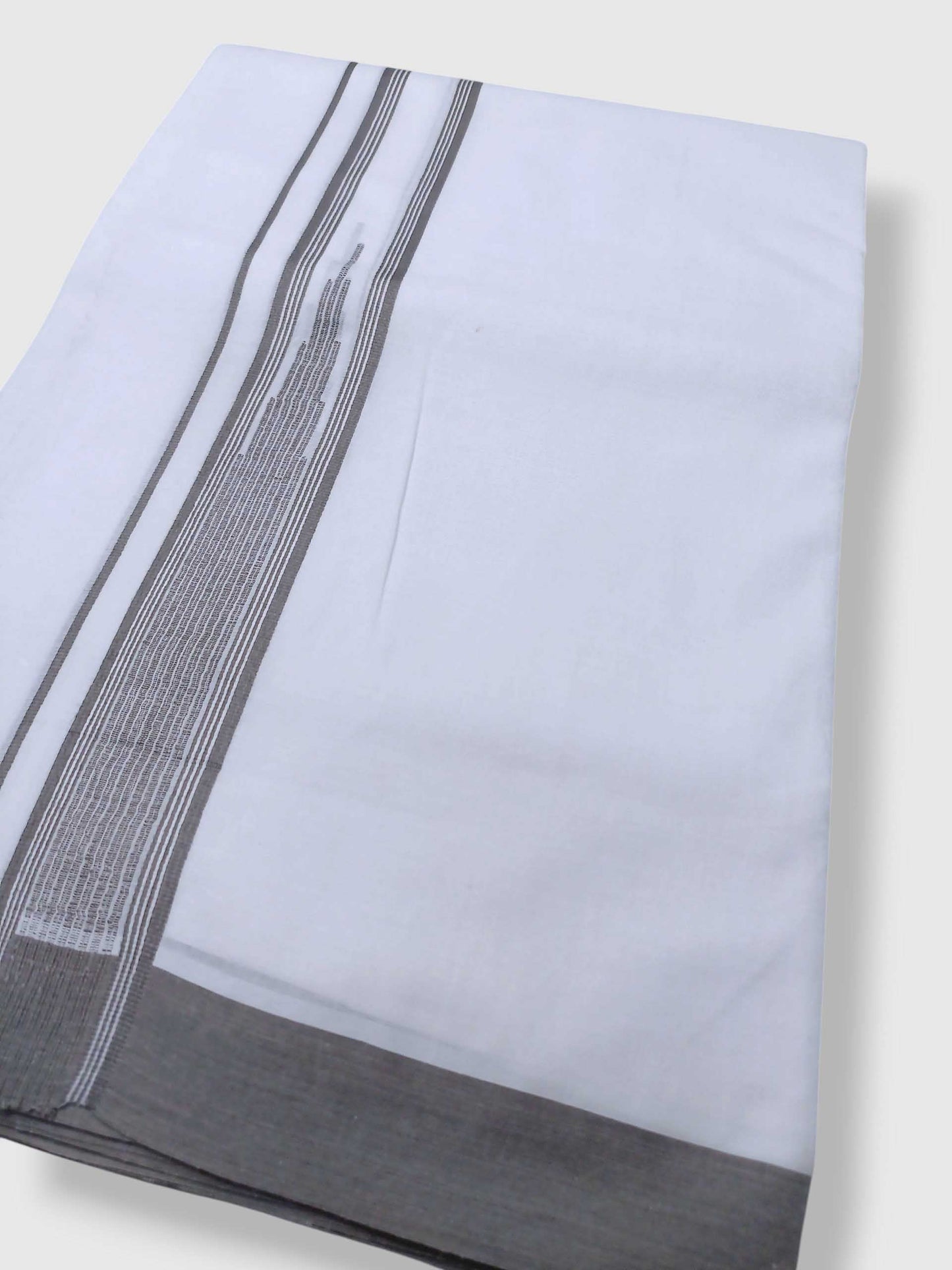 Pure White Cotton Men's Double Dhoti
