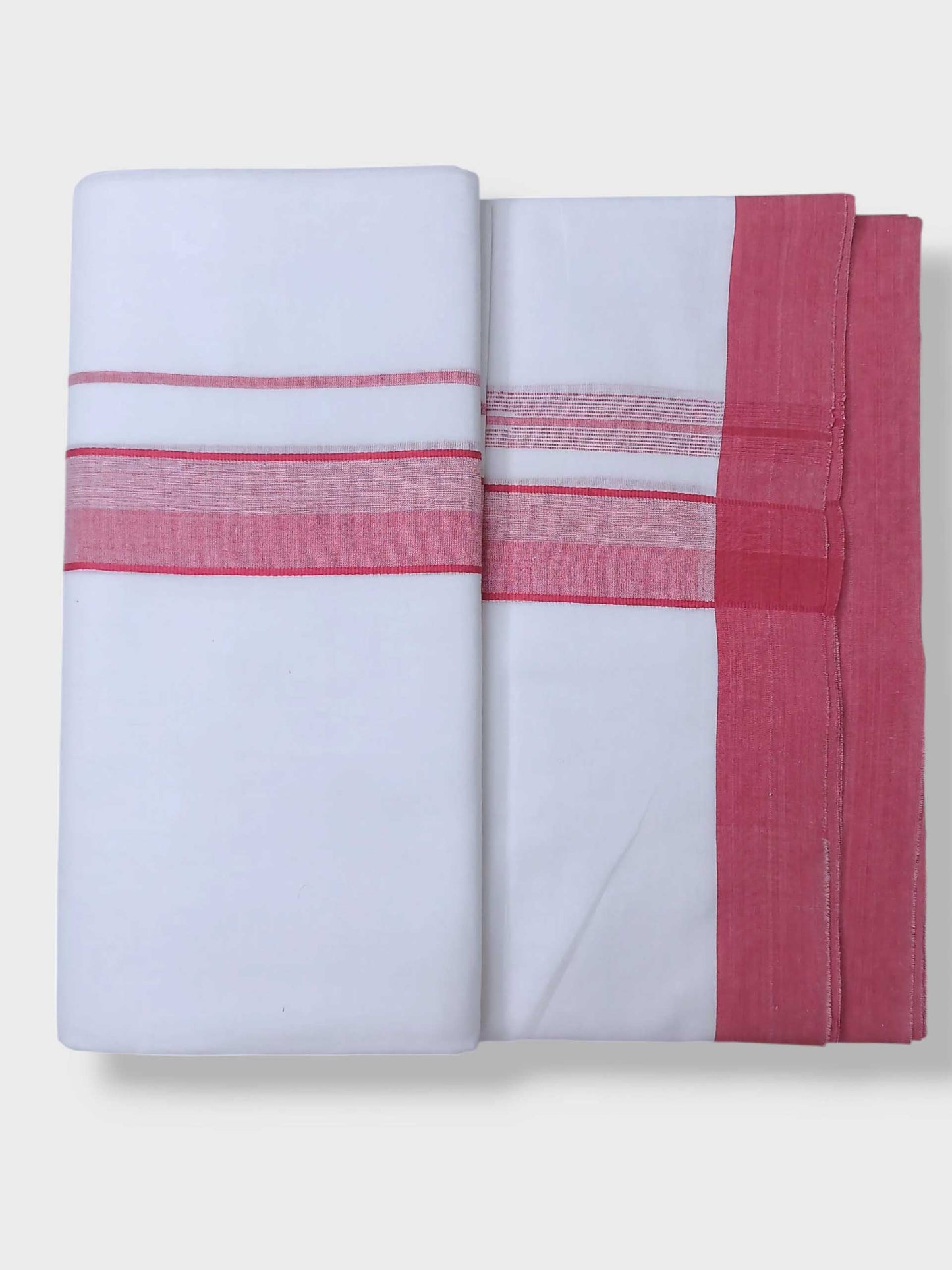 Pure White Cotton Men's Double Dhoti