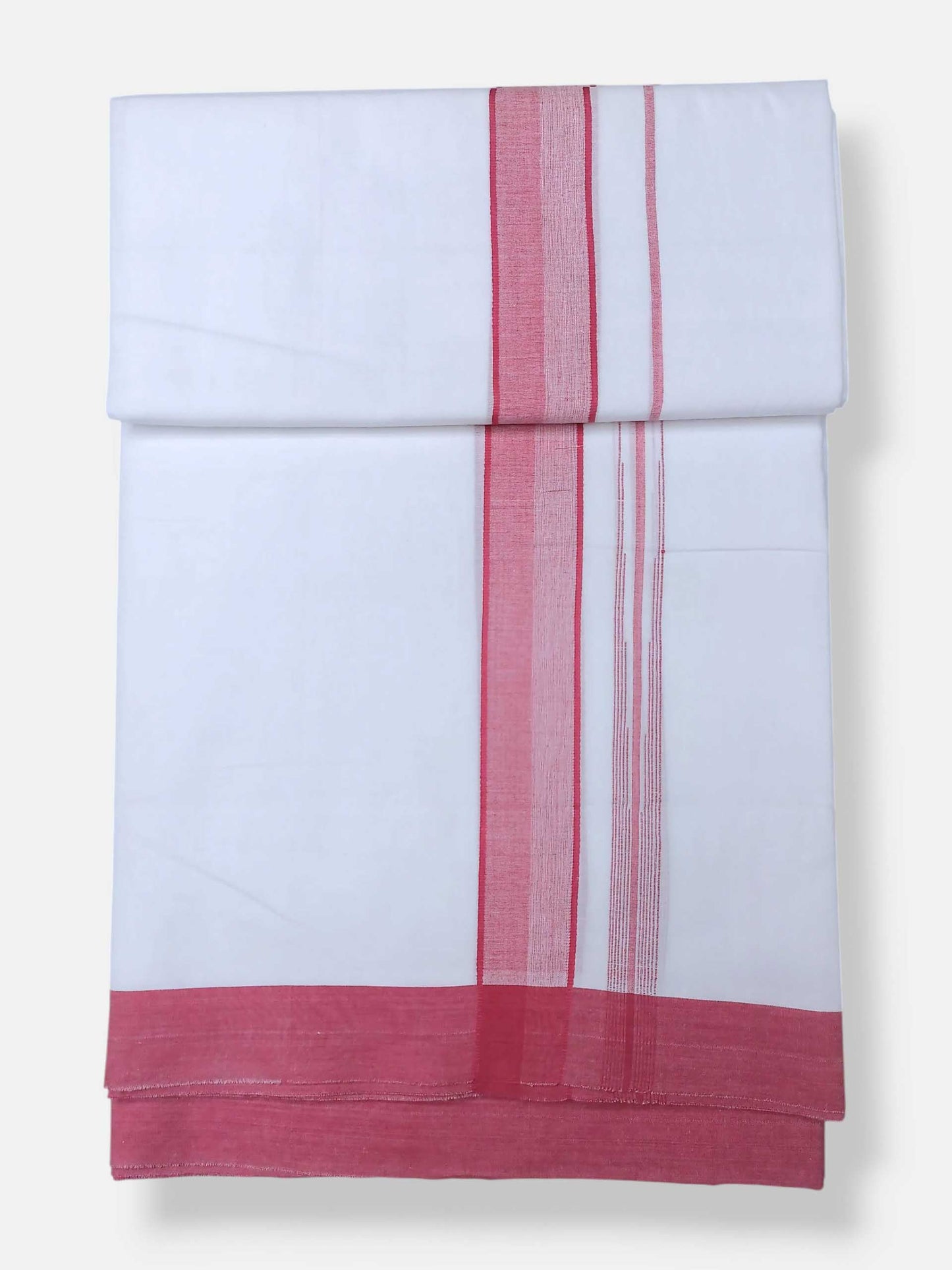 Pure White Cotton Men's Double Dhoti
