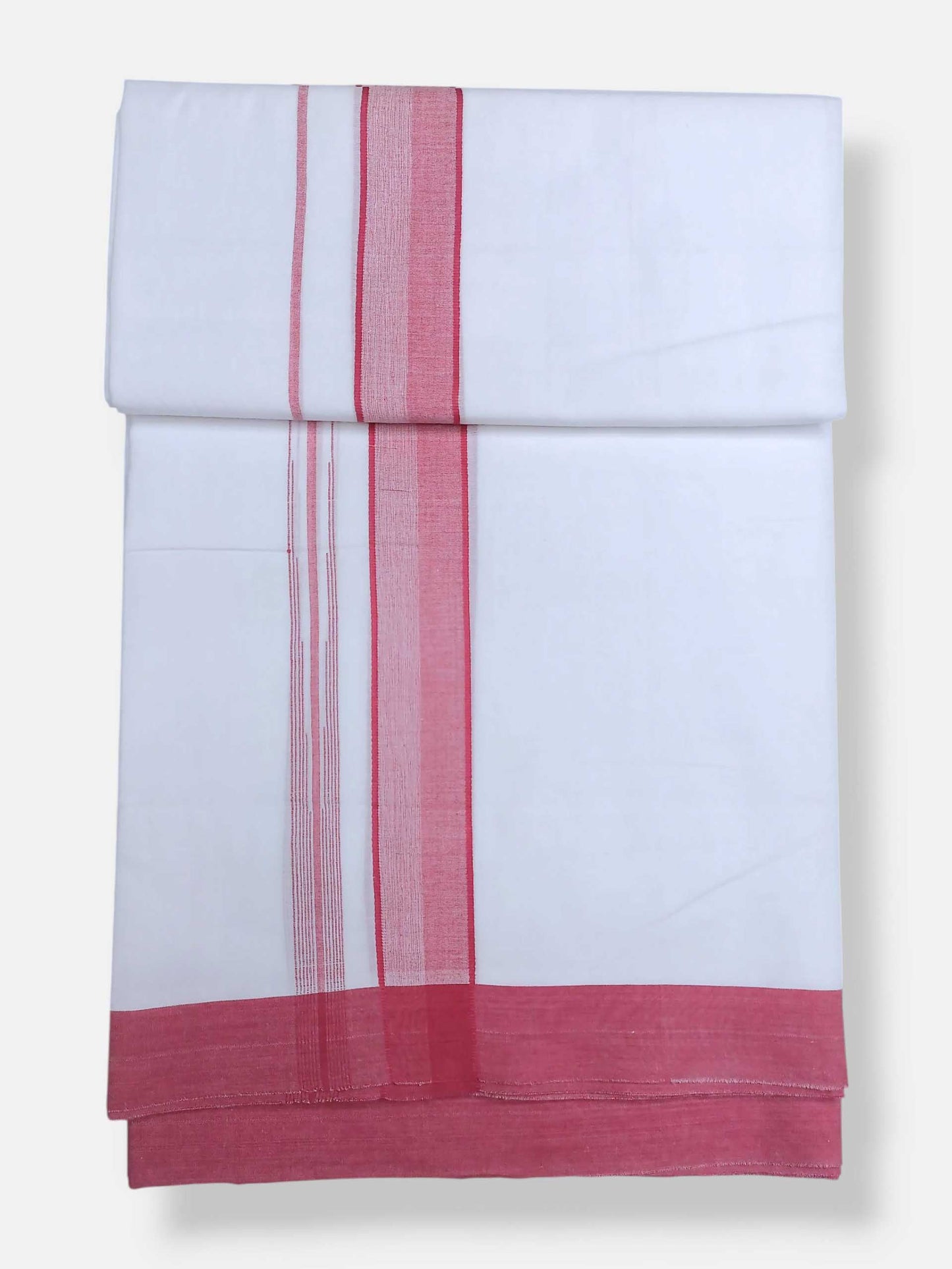 Pure White Cotton Men's Double Dhoti