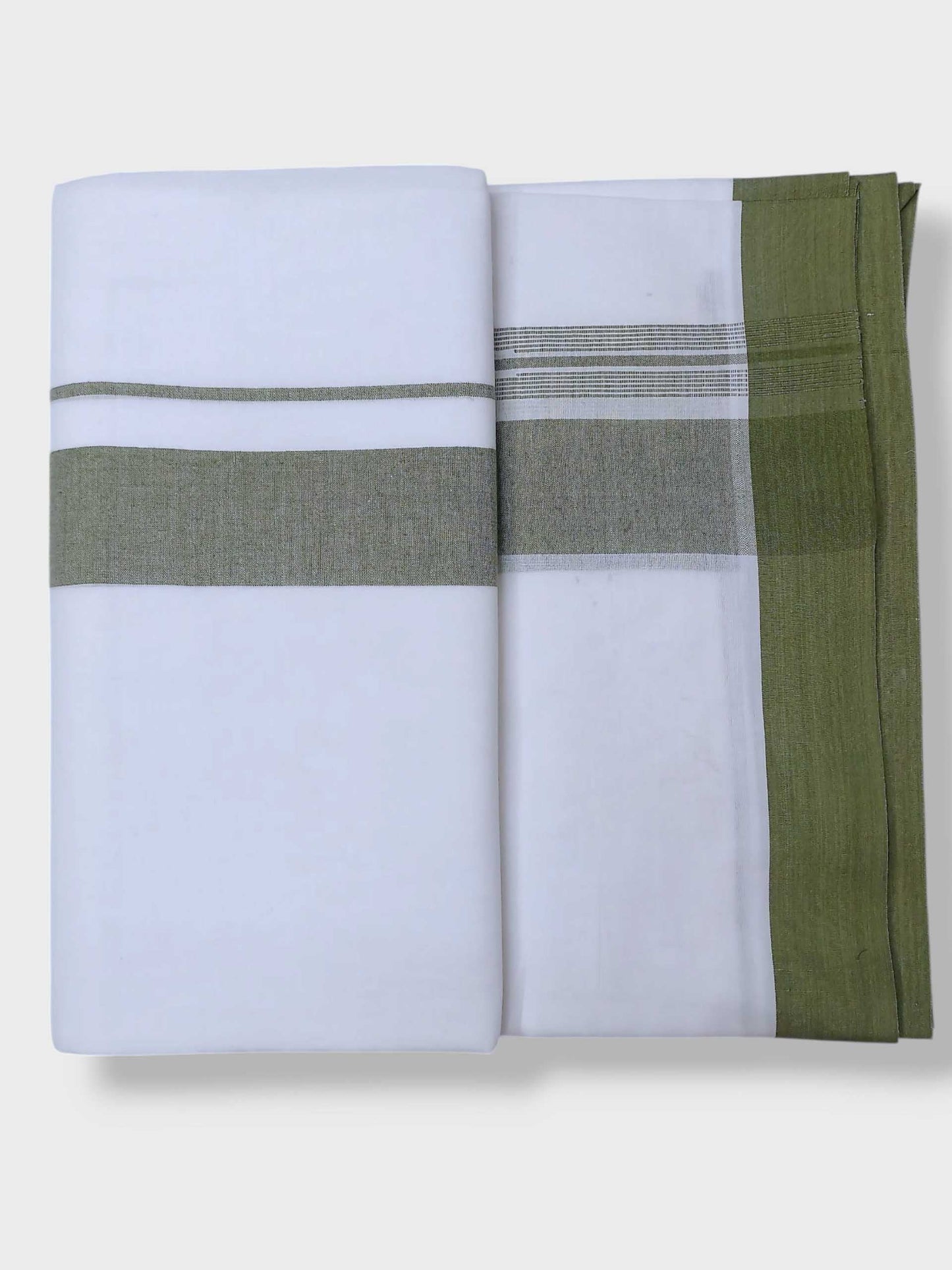 Pure White Cotton Men's Double Dhoti