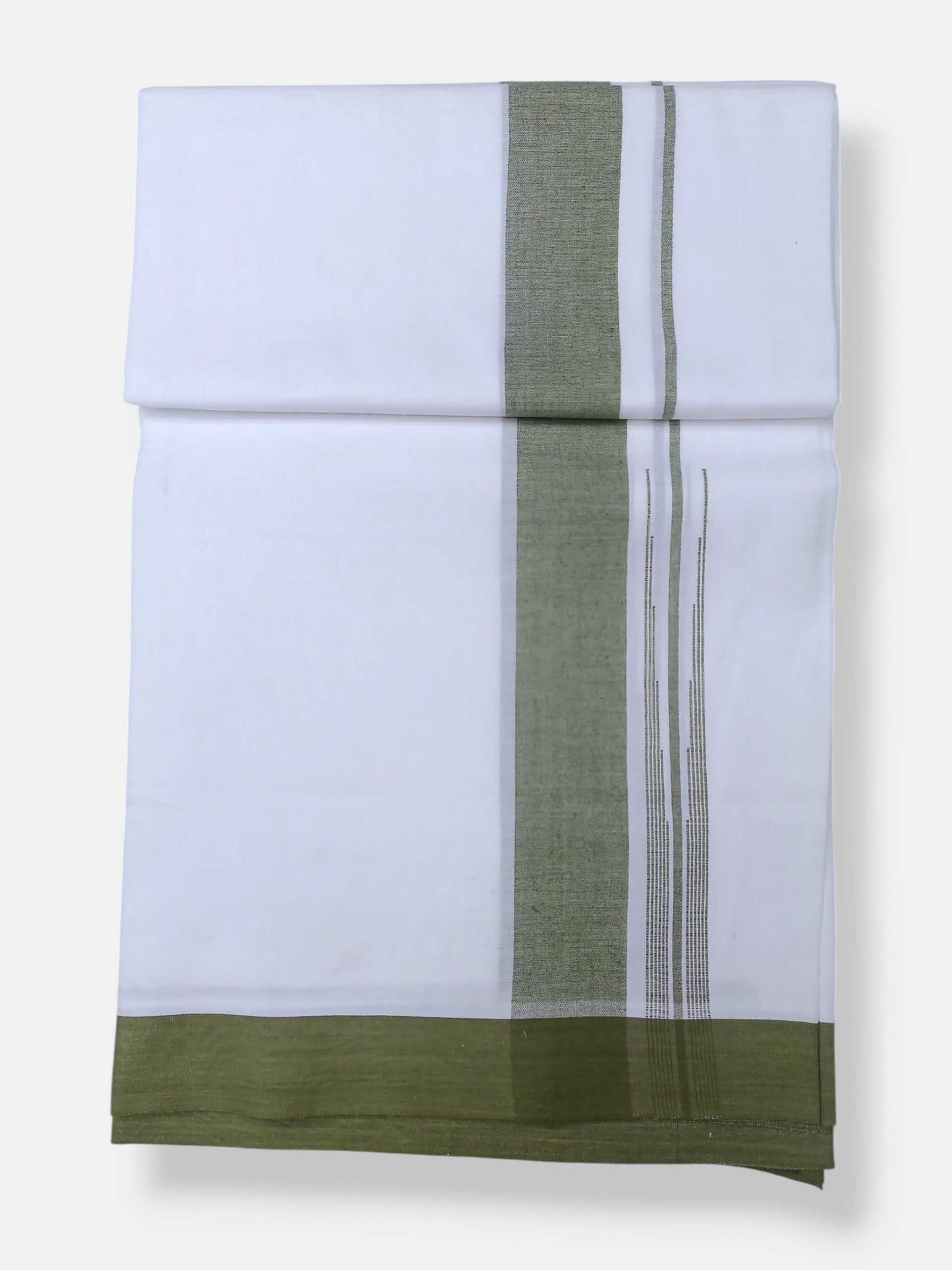 Pure White Cotton Men's Double Dhoti