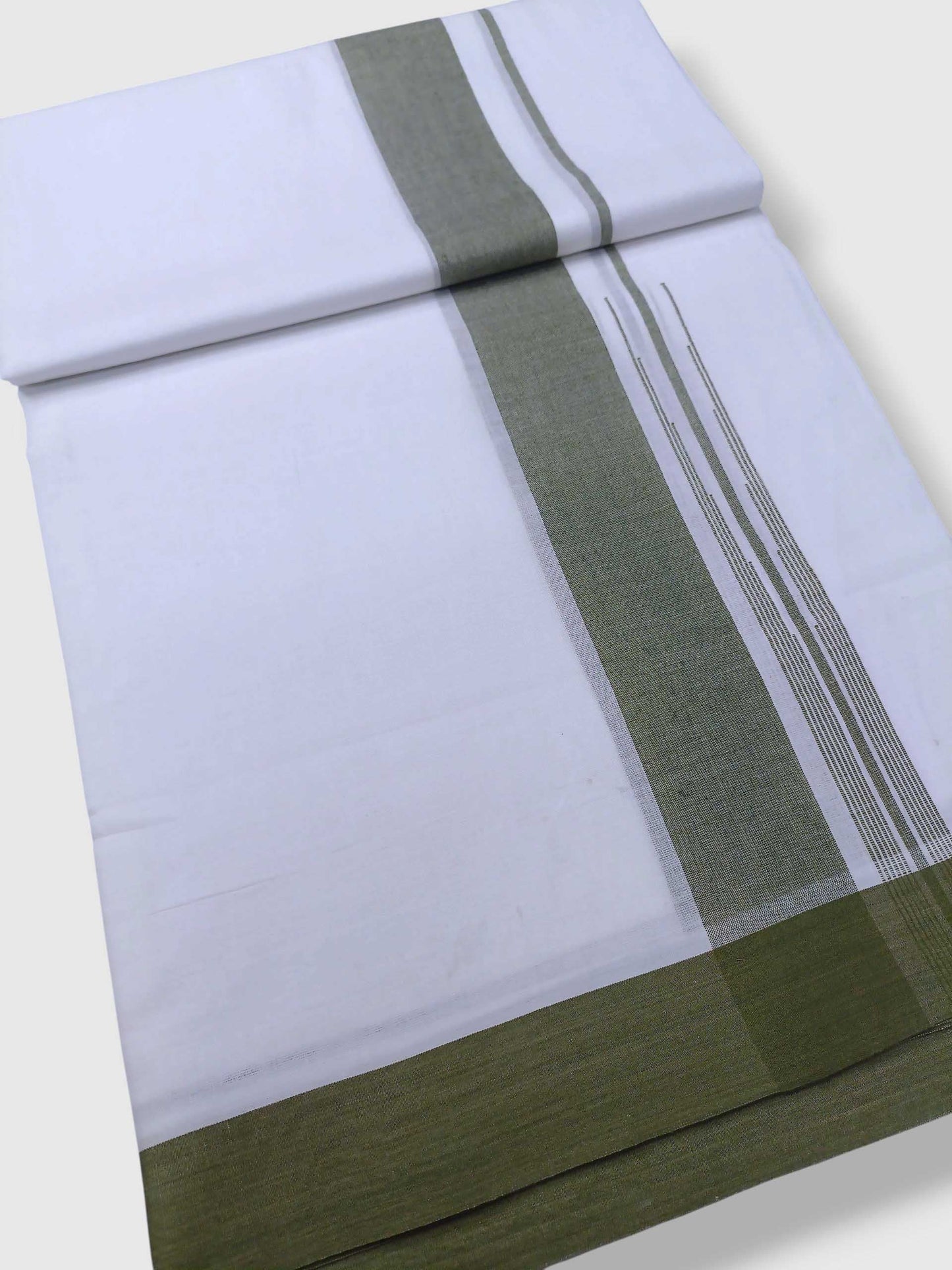 Pure White Cotton Men's Double Dhoti