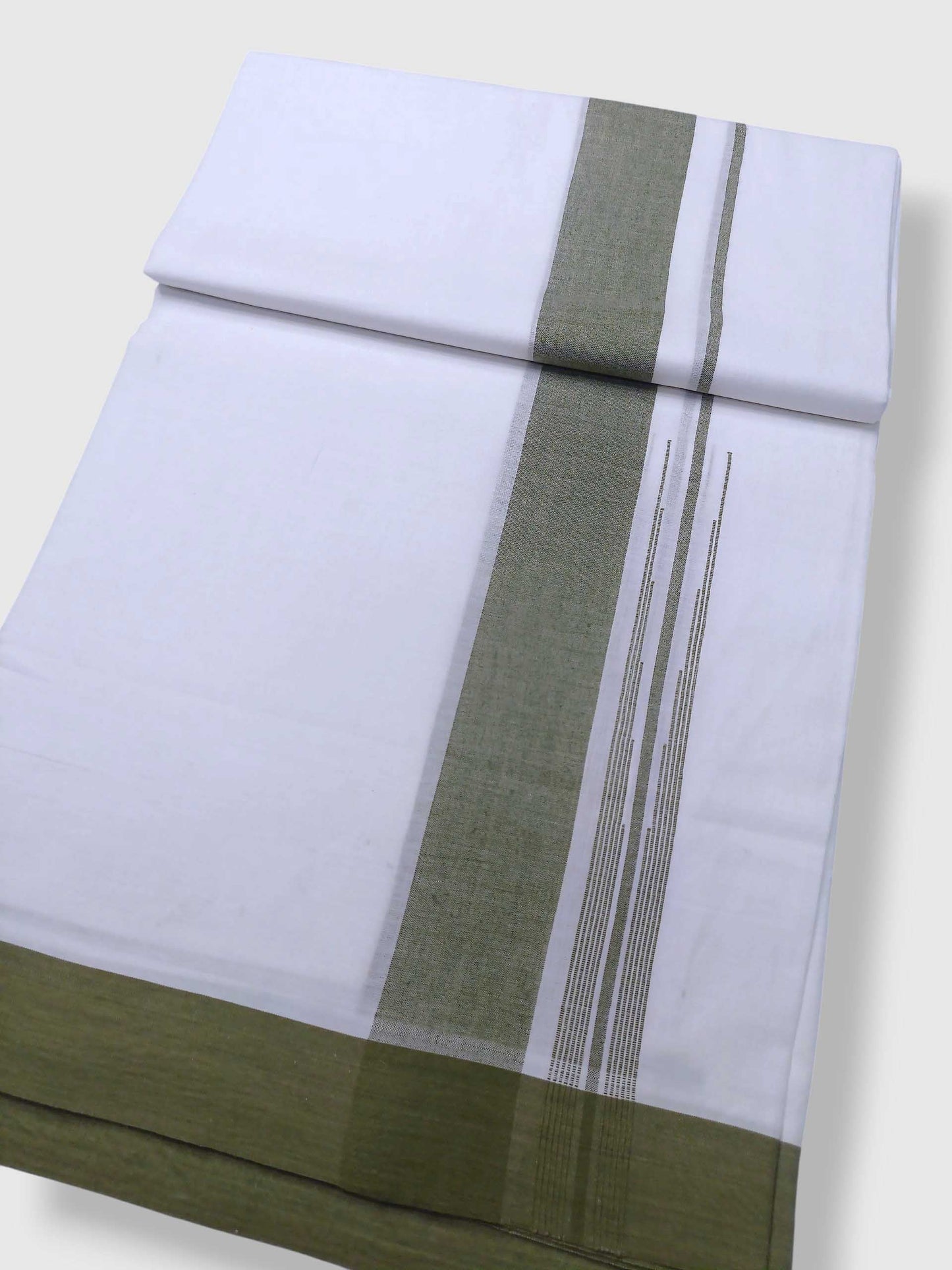 Pure White Cotton Men's Double Dhoti