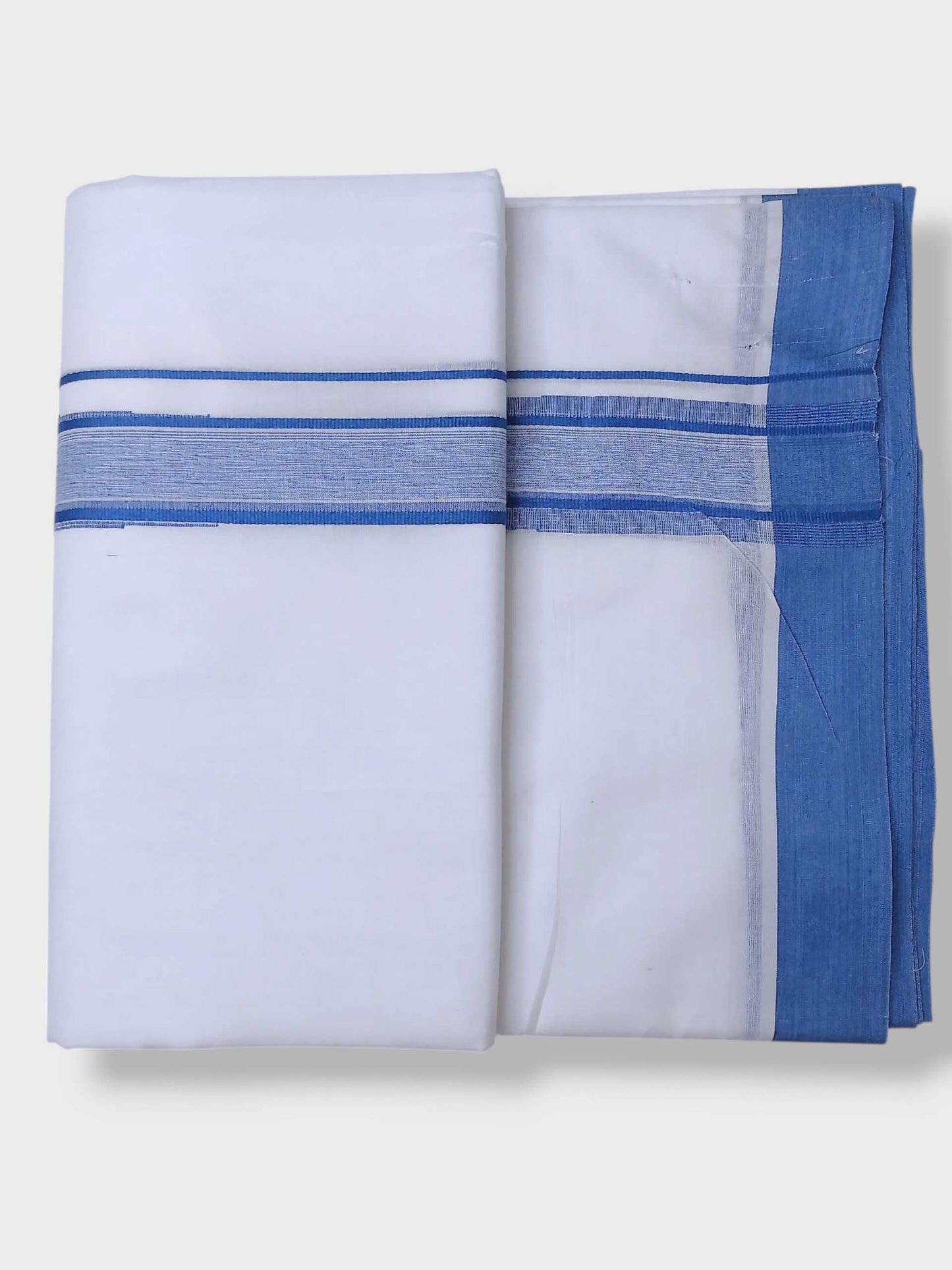 Pure White Cotton Men's Double Dhoti