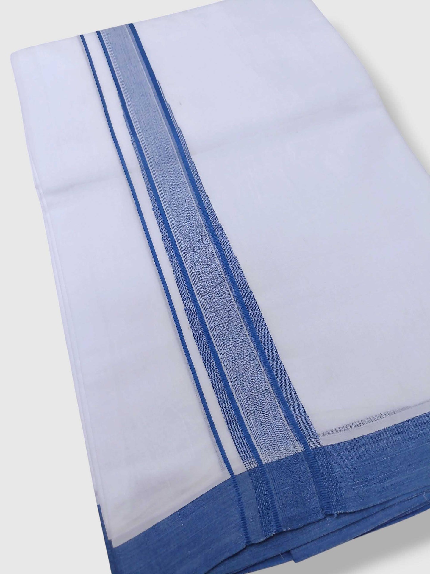 Pure White Cotton Men's Double Dhoti