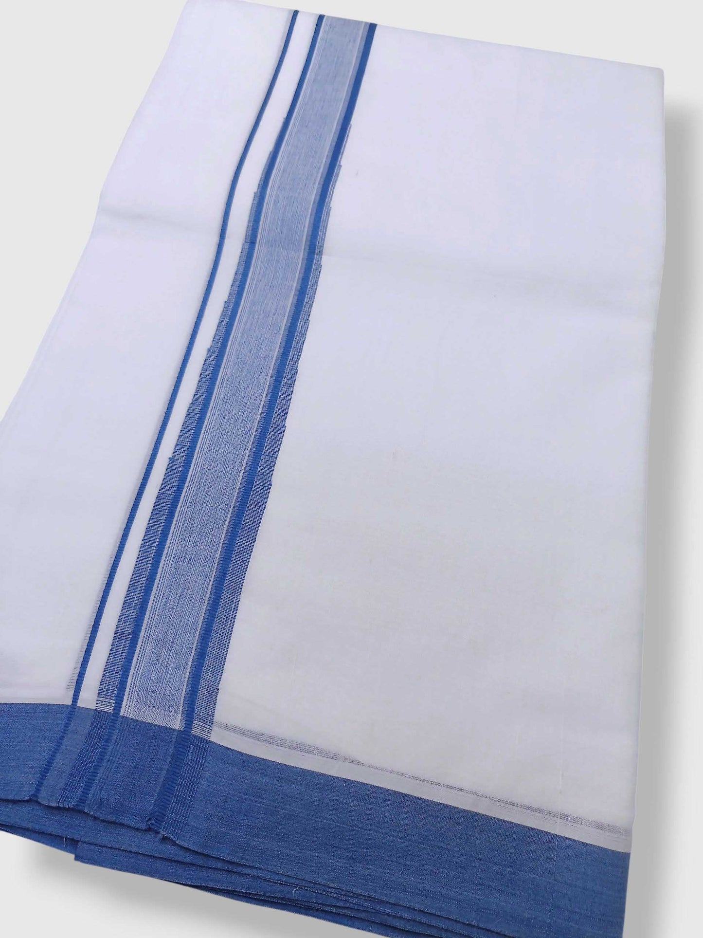 Pure White Cotton Men's Double Dhoti