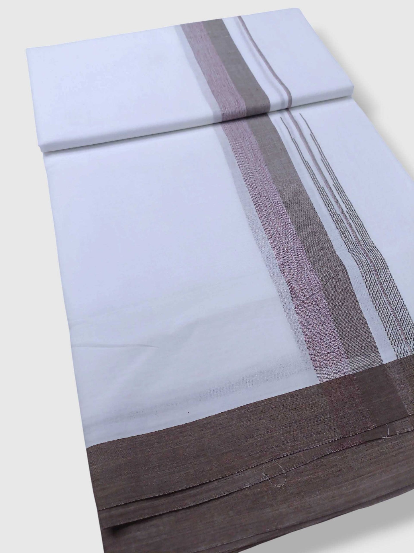 Pure White Cotton Men's Double Dhoti