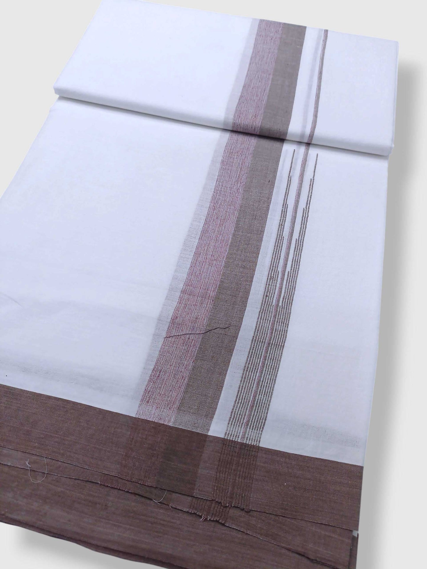 Pure White Cotton Men's Double Dhoti