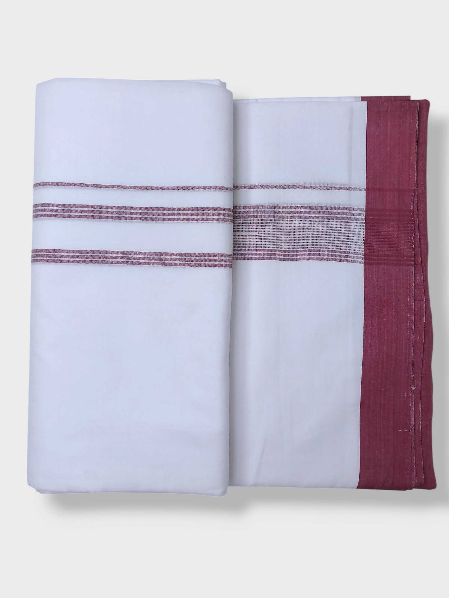 Pure White Cotton Men's Double Dhoti