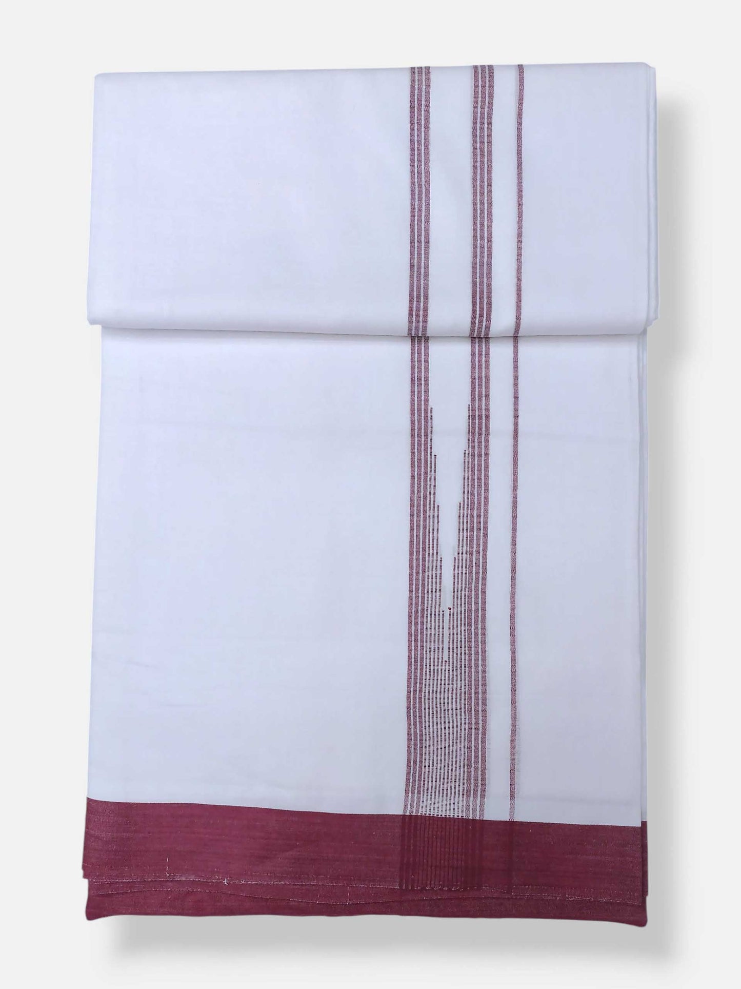 Pure White Cotton Men's Double Dhoti