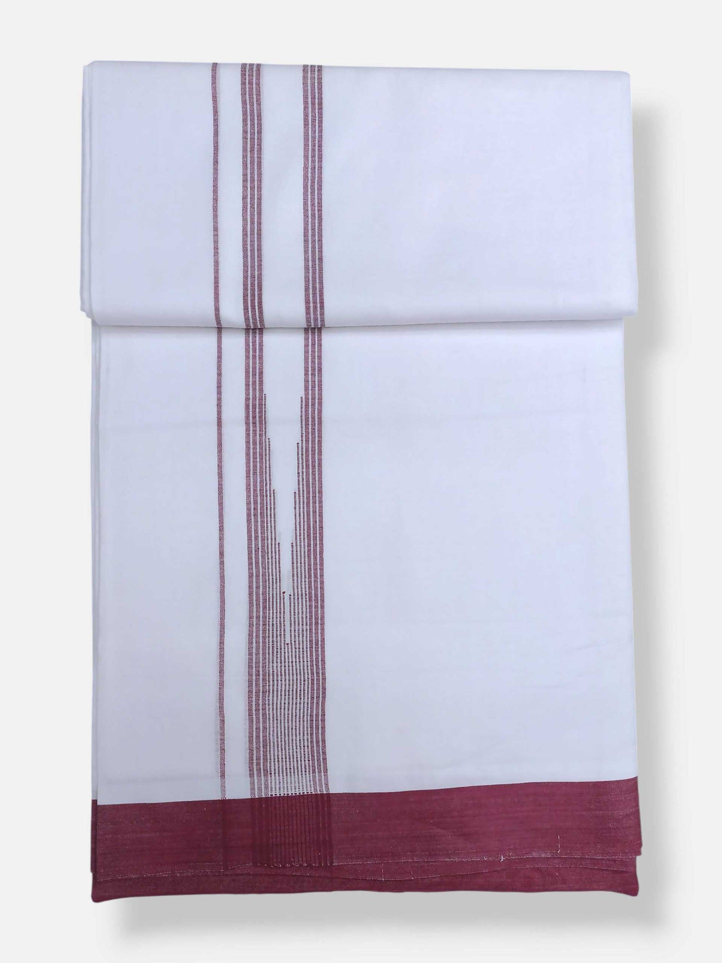 Pure White Cotton Men's Double Dhoti