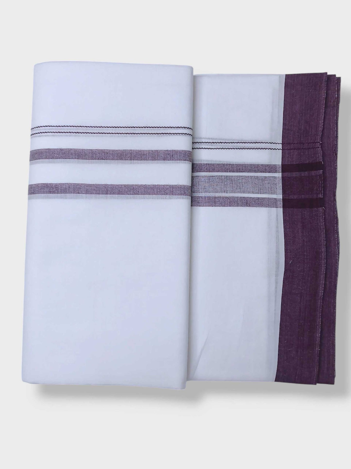 Pure White Cotton Men's Double Dhoti