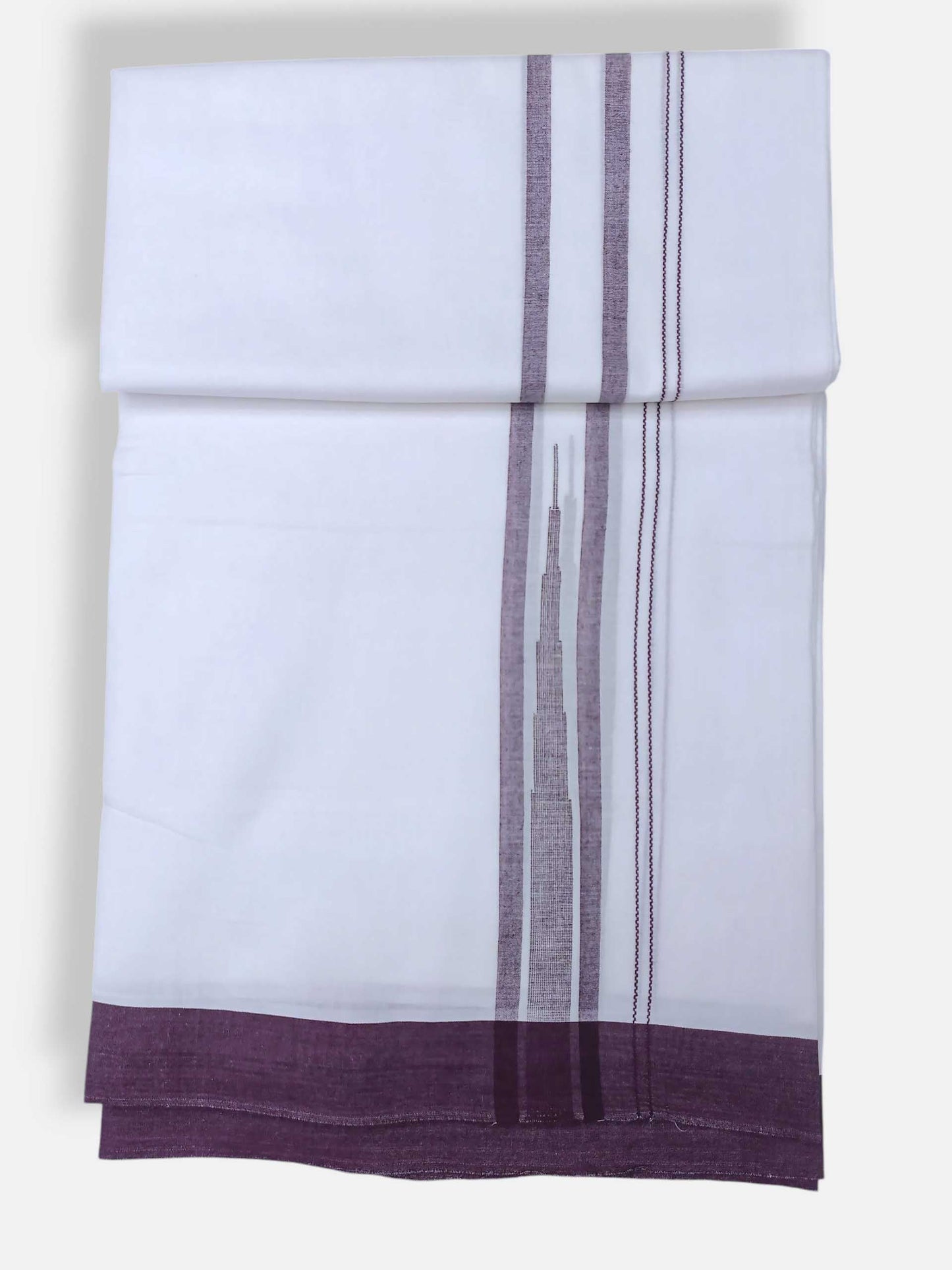 Pure White Cotton Men's Double Dhoti