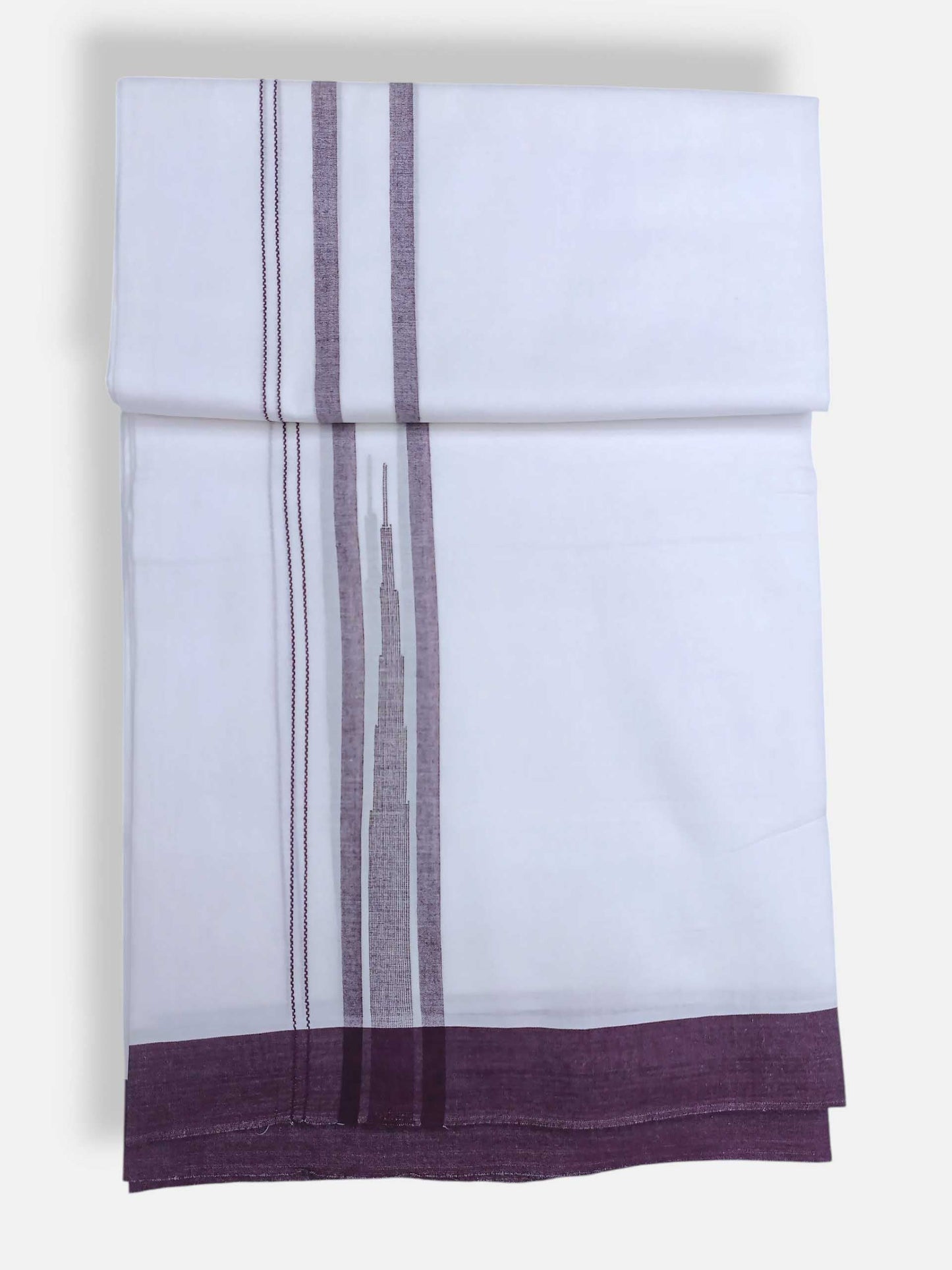 Pure White Cotton Men's Double Dhoti