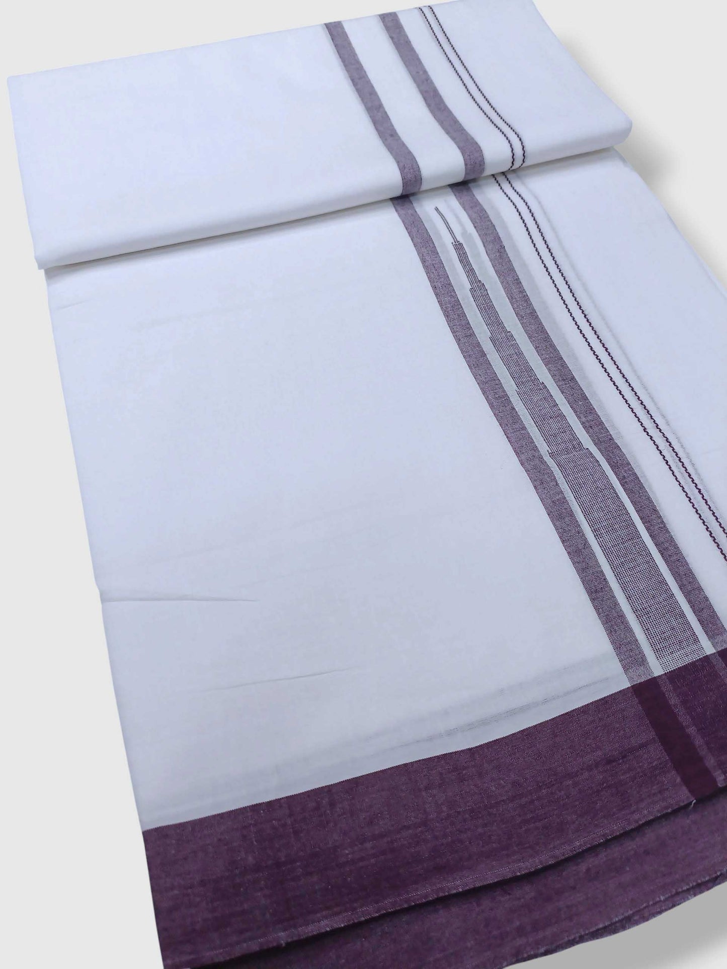 Pure White Cotton Men's Double Dhoti
