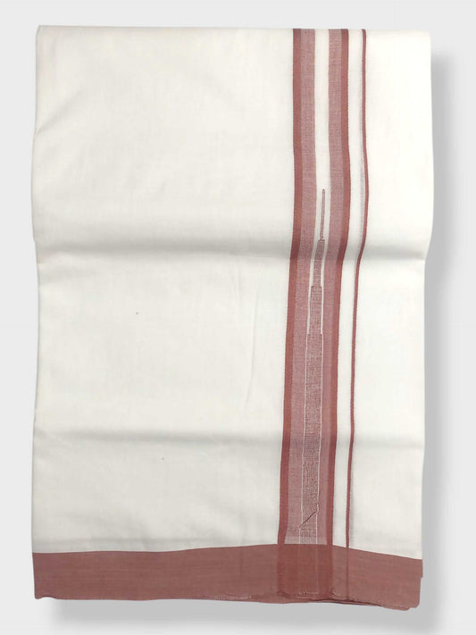 Pure White Cotton Men's Double Dhoti