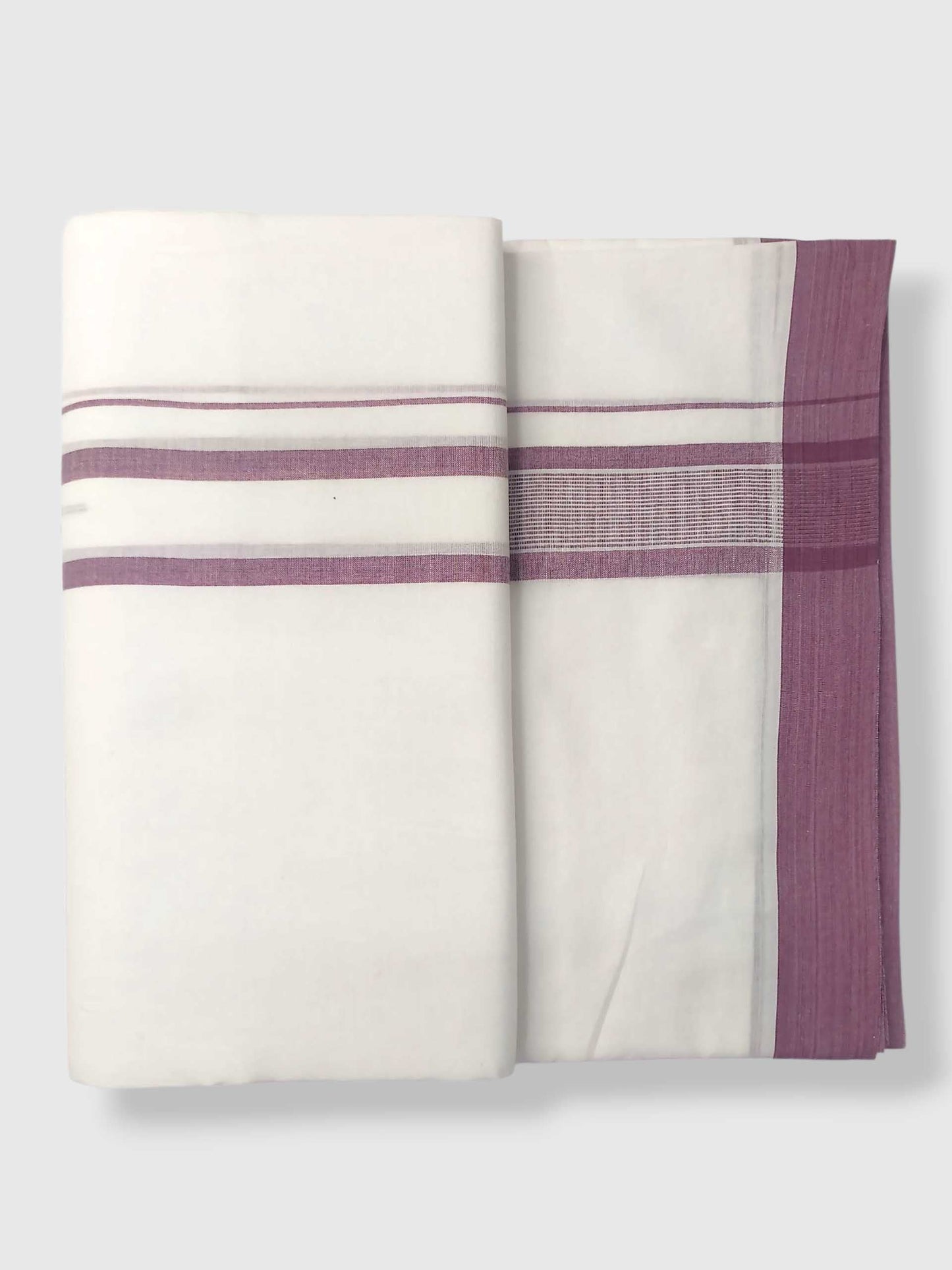 Pure White Cotton Men's Double Dhoti