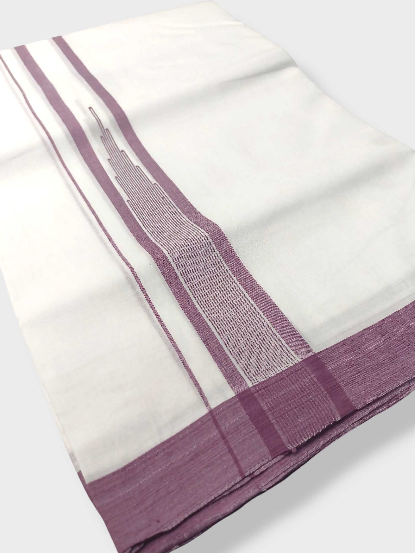 Pure White Cotton Men's Double Dhoti