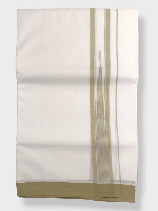 Pure White Cotton Men's Double Dhoti