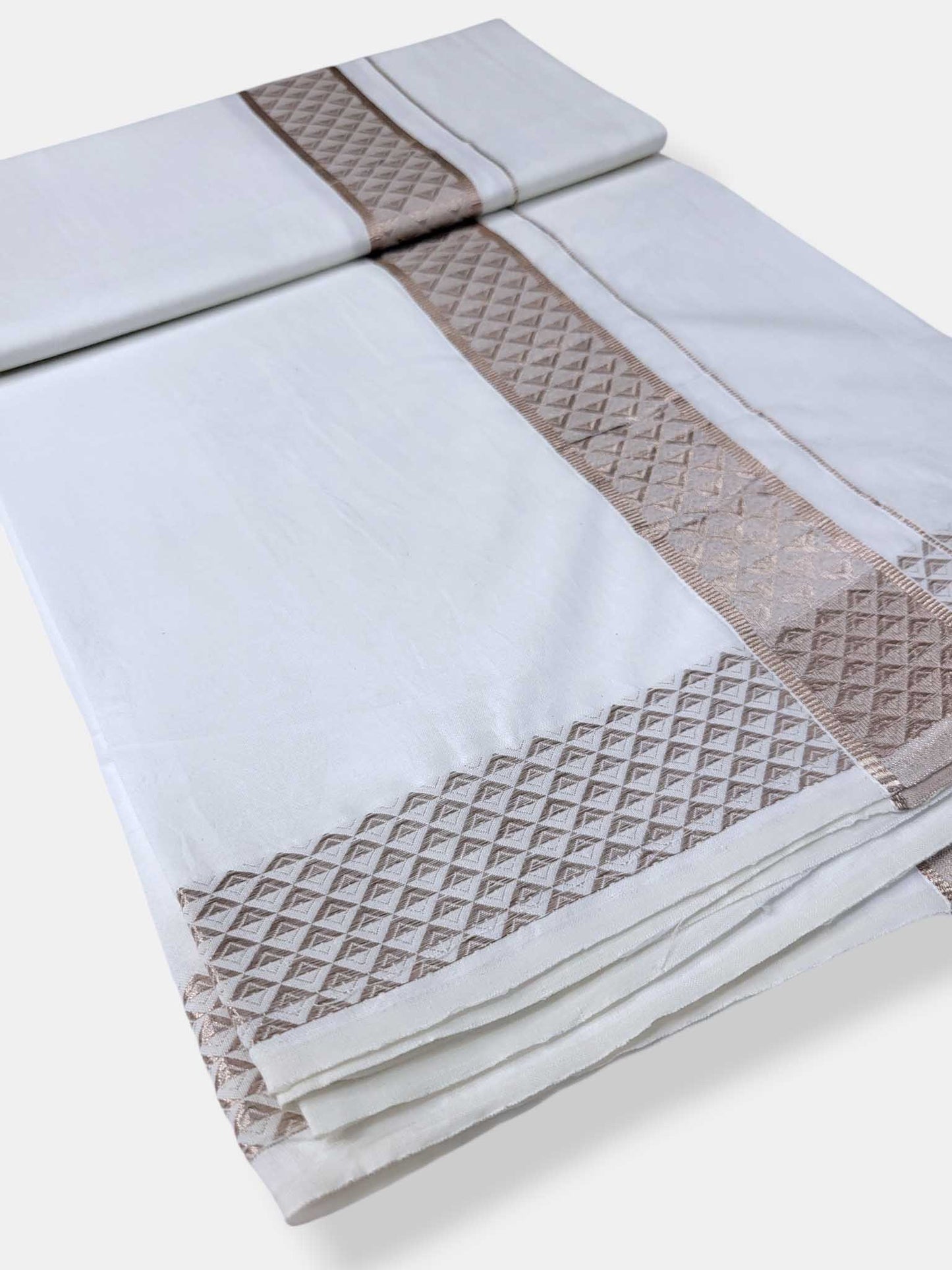 Single Kerala Pure White Mundu/Dhoti