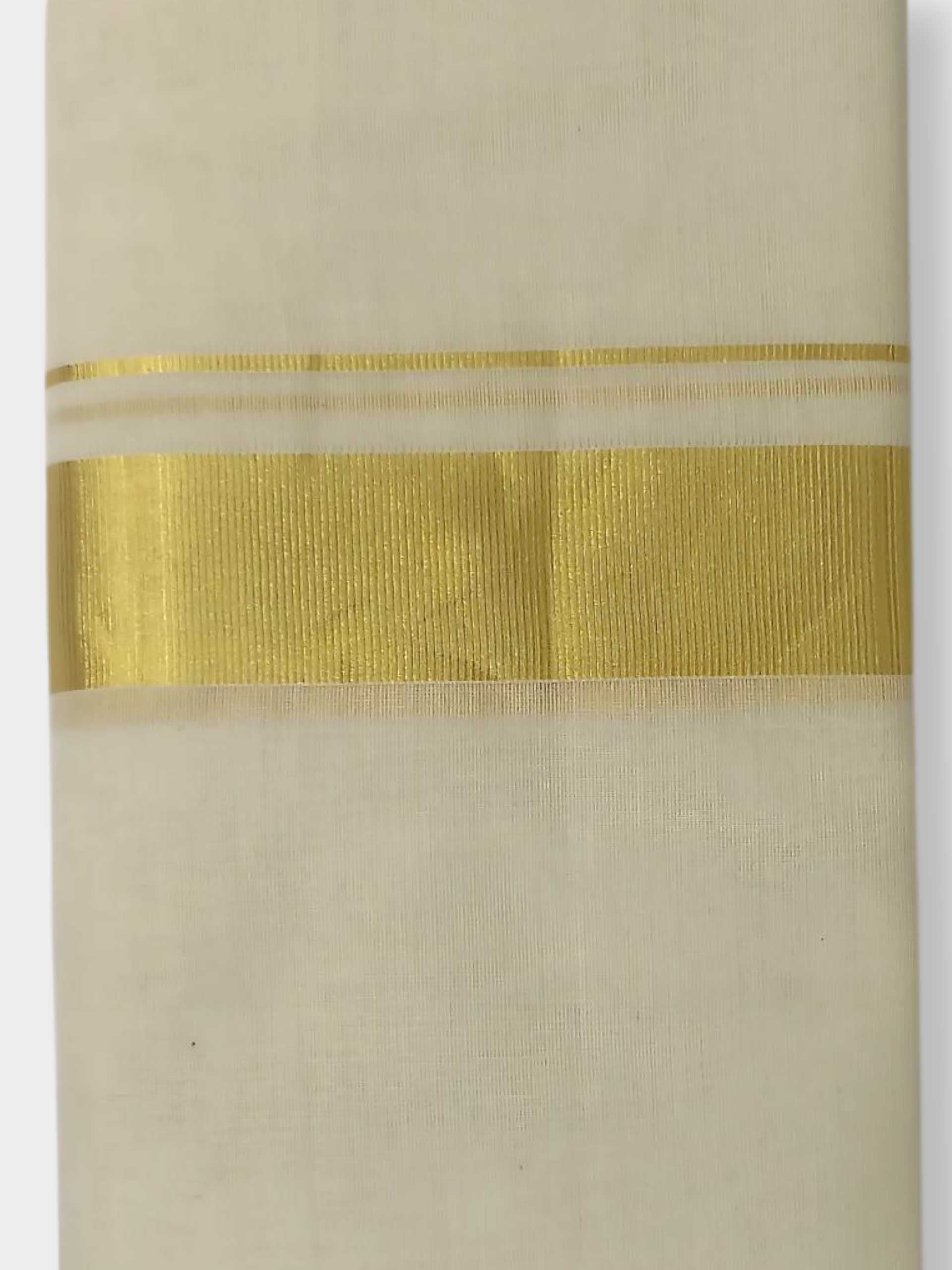 Original Balaramapuram Handloom Kasavu Mundu for Men