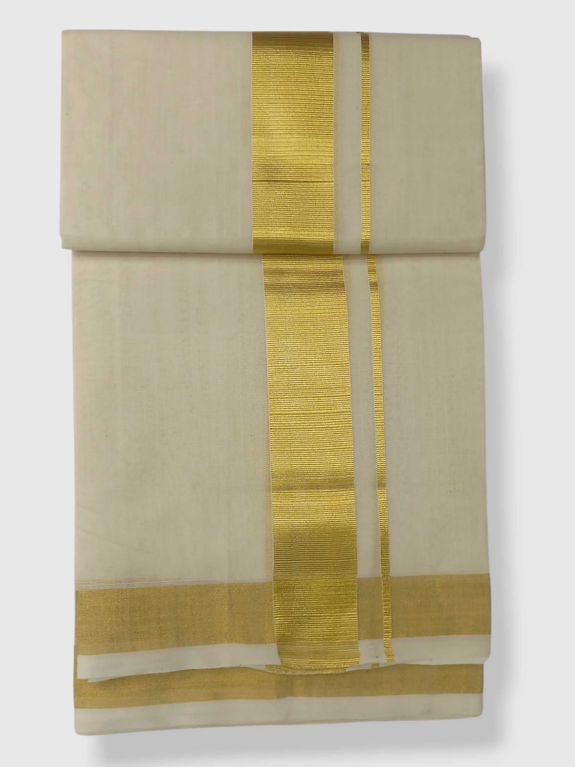 Original Balaramapuram Handloom Kasavu Mundu for Men
