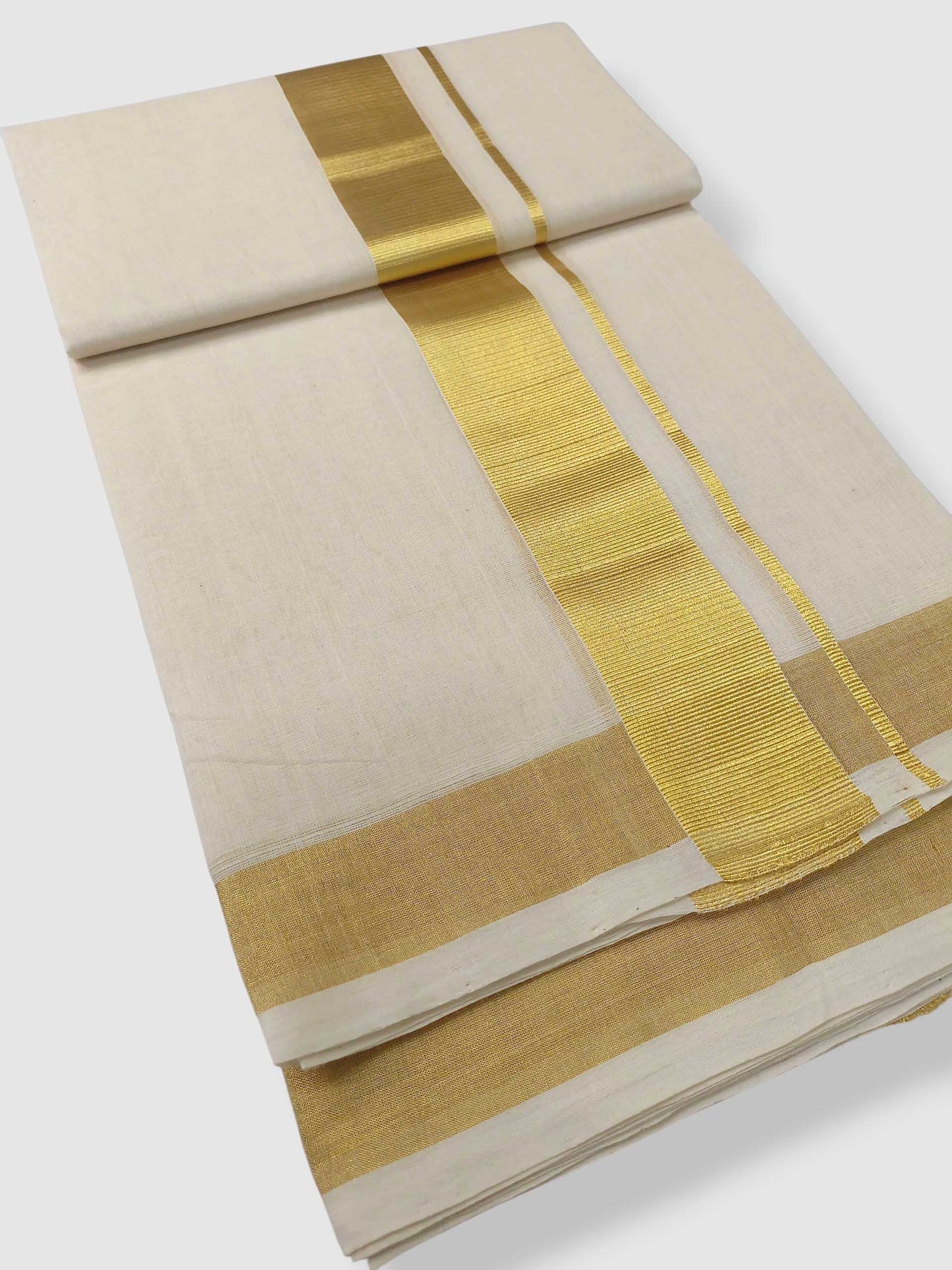 Original Balaramapuram Handloom Kasavu Mundu for Men