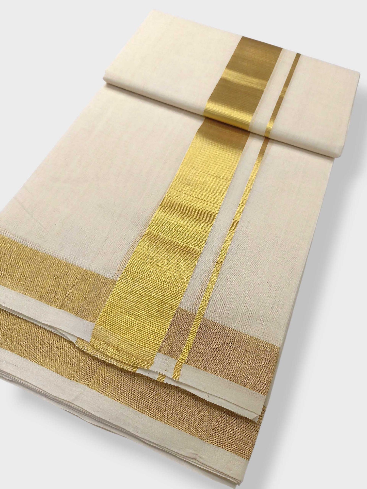 Original Balaramapuram Handloom Kasavu Mundu for Men