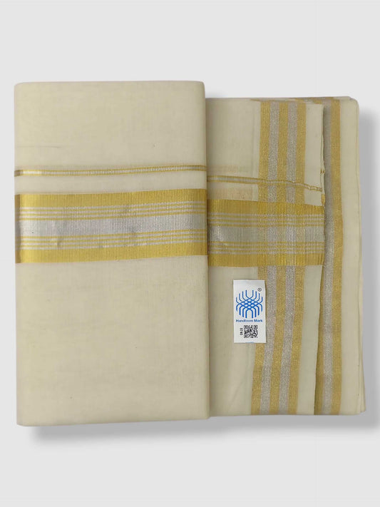 Original Balaramapuram Handloom Kasavu Mundu for Men