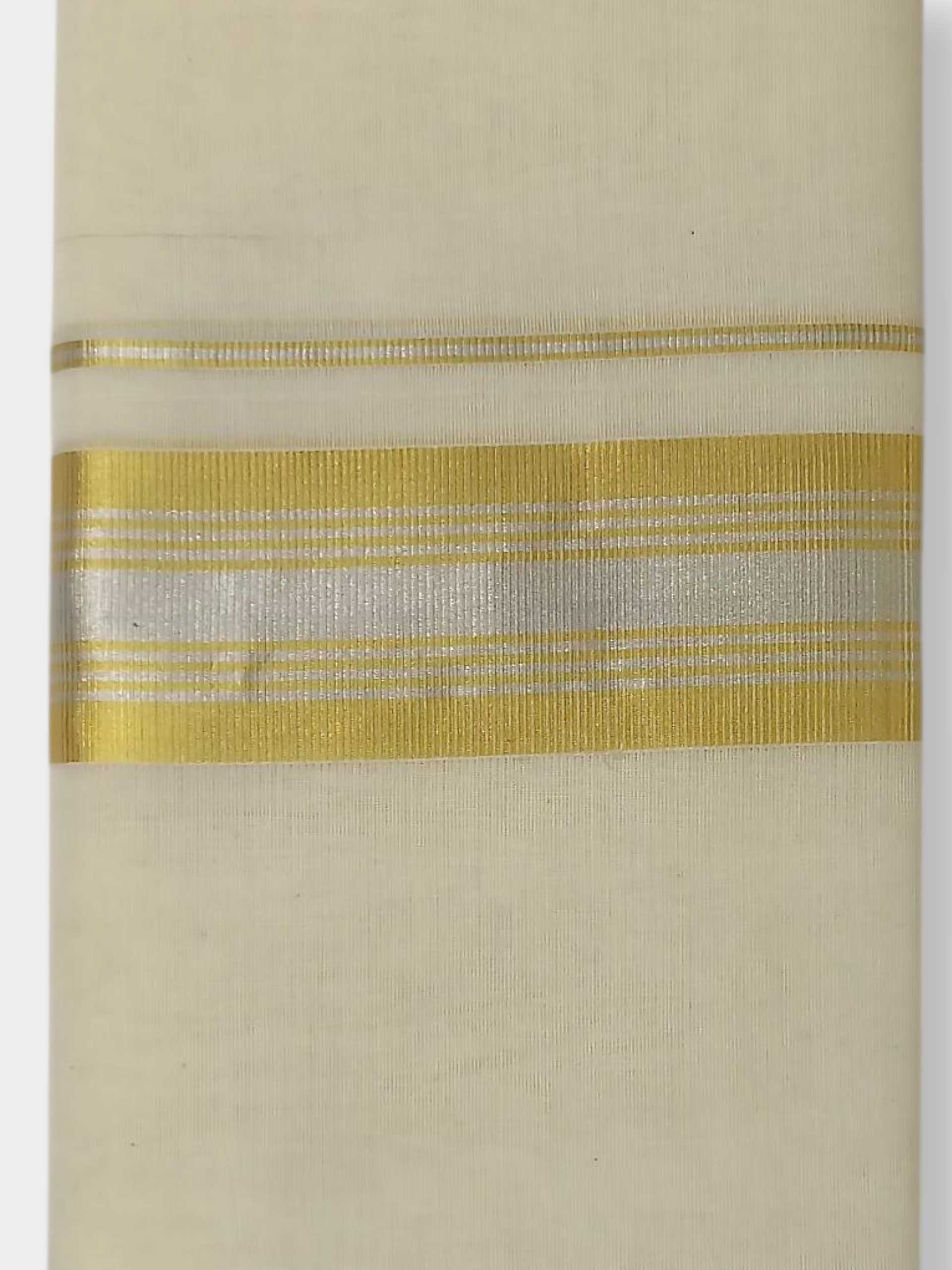 Original Balaramapuram Handloom Kasavu Mundu for Men