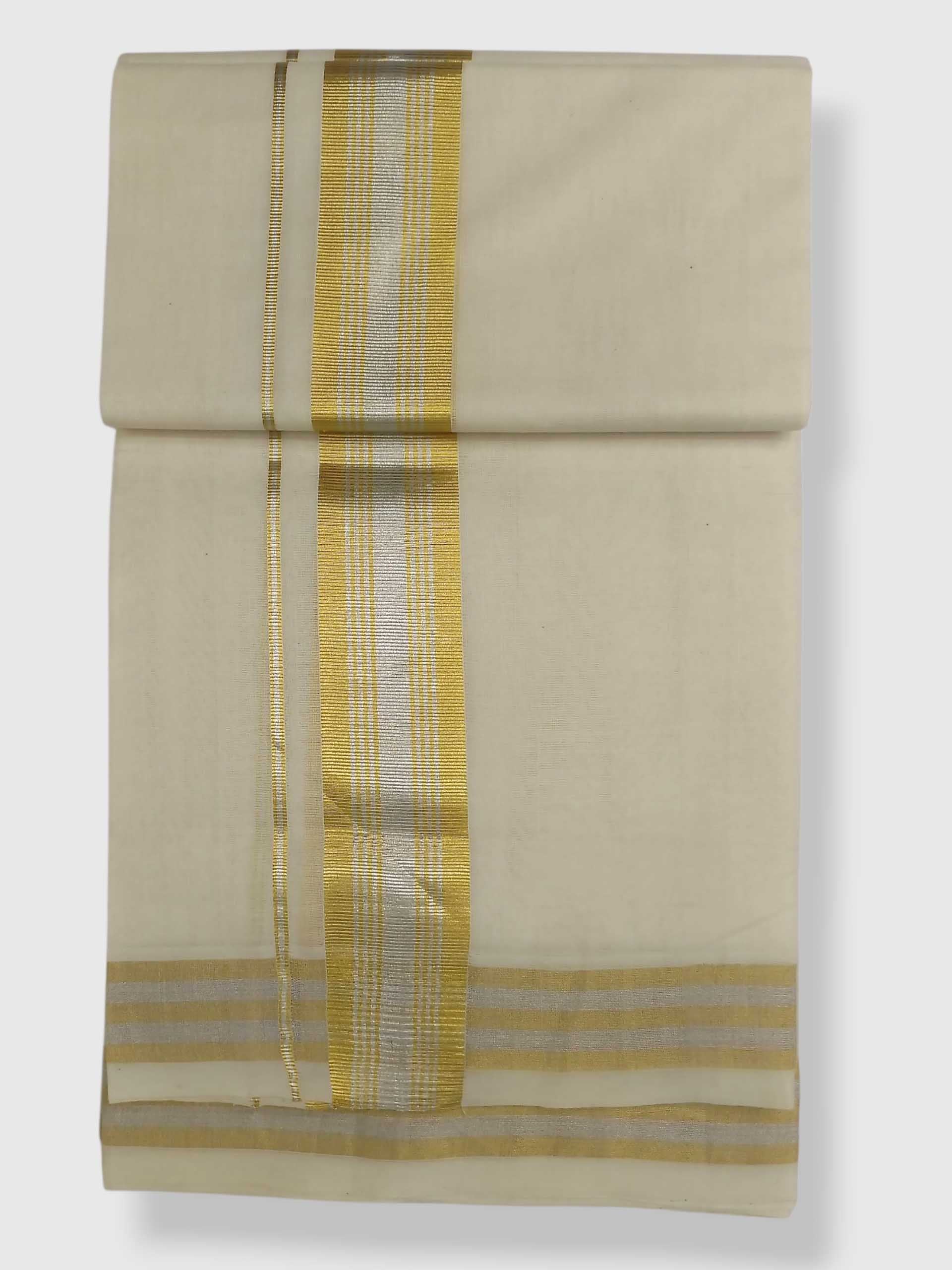 Original Balaramapuram Handloom Kasavu Mundu for Men