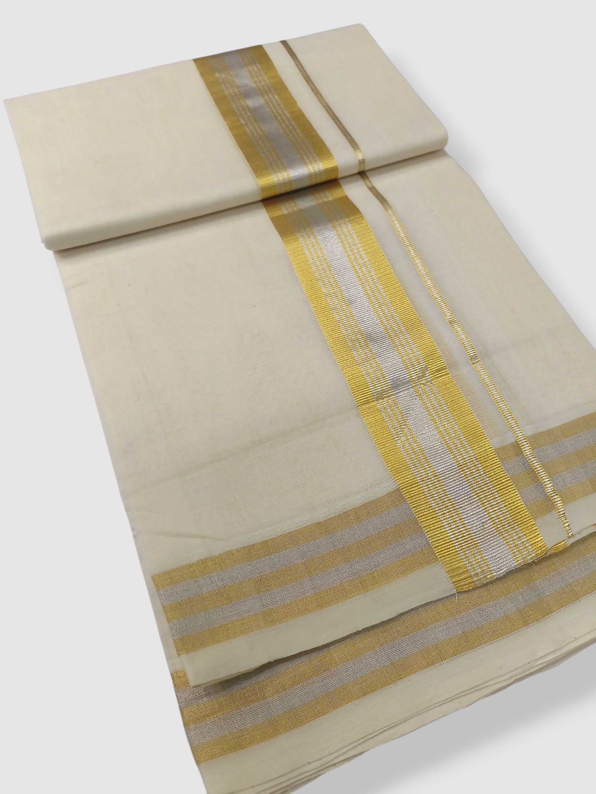 Original Balaramapuram Handloom Kasavu Mundu for Men