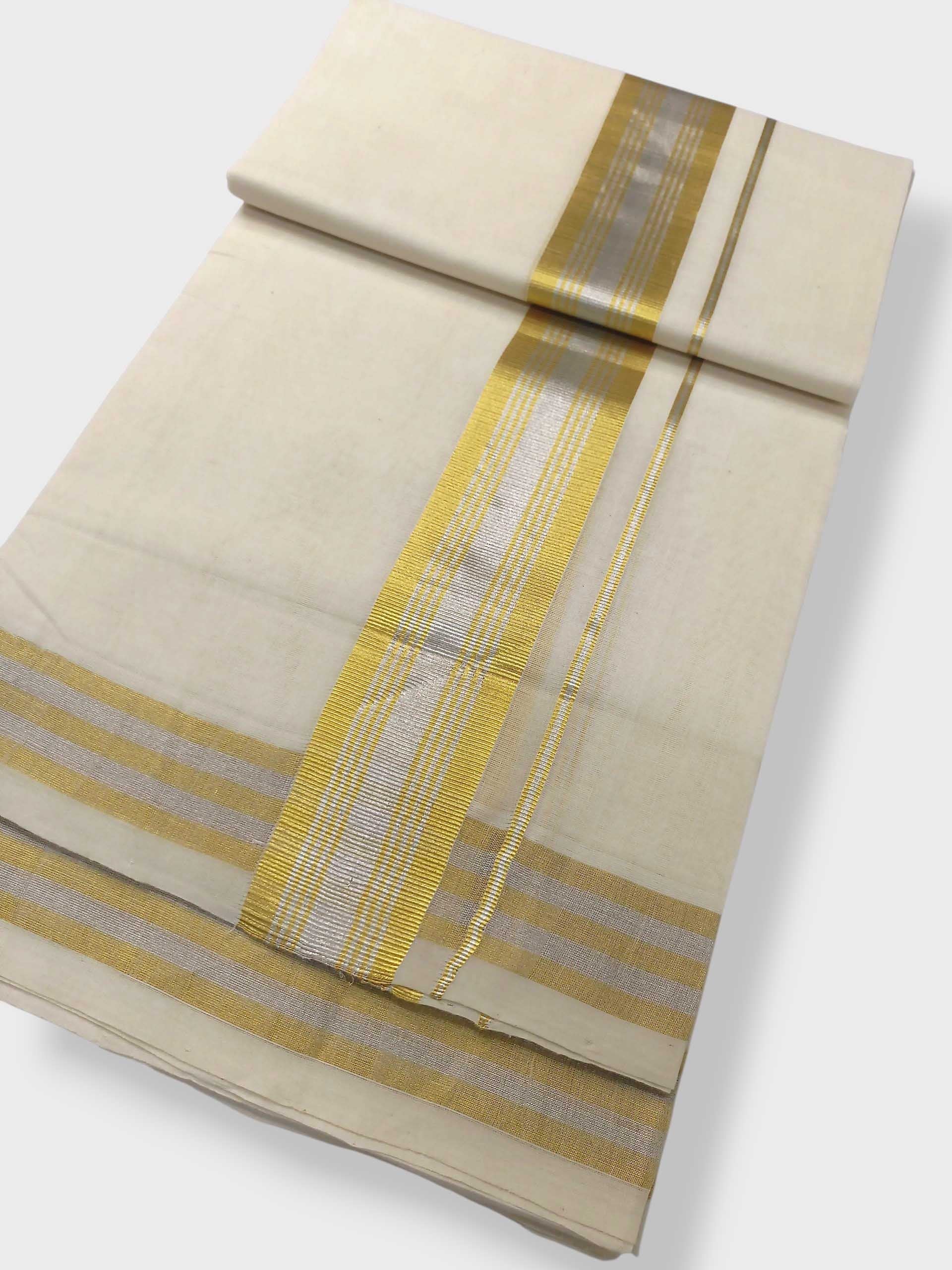 Original Balaramapuram Handloom Kasavu Mundu for Men
