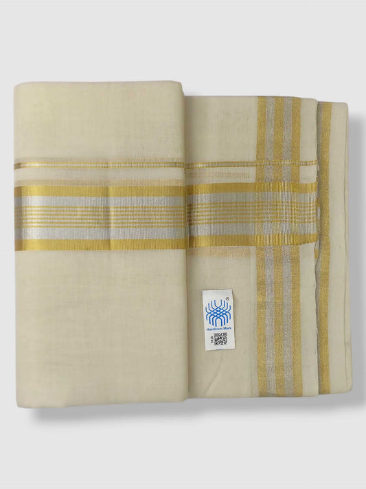 Original Balaramapuram Handloom Kasavu Mundu for Men