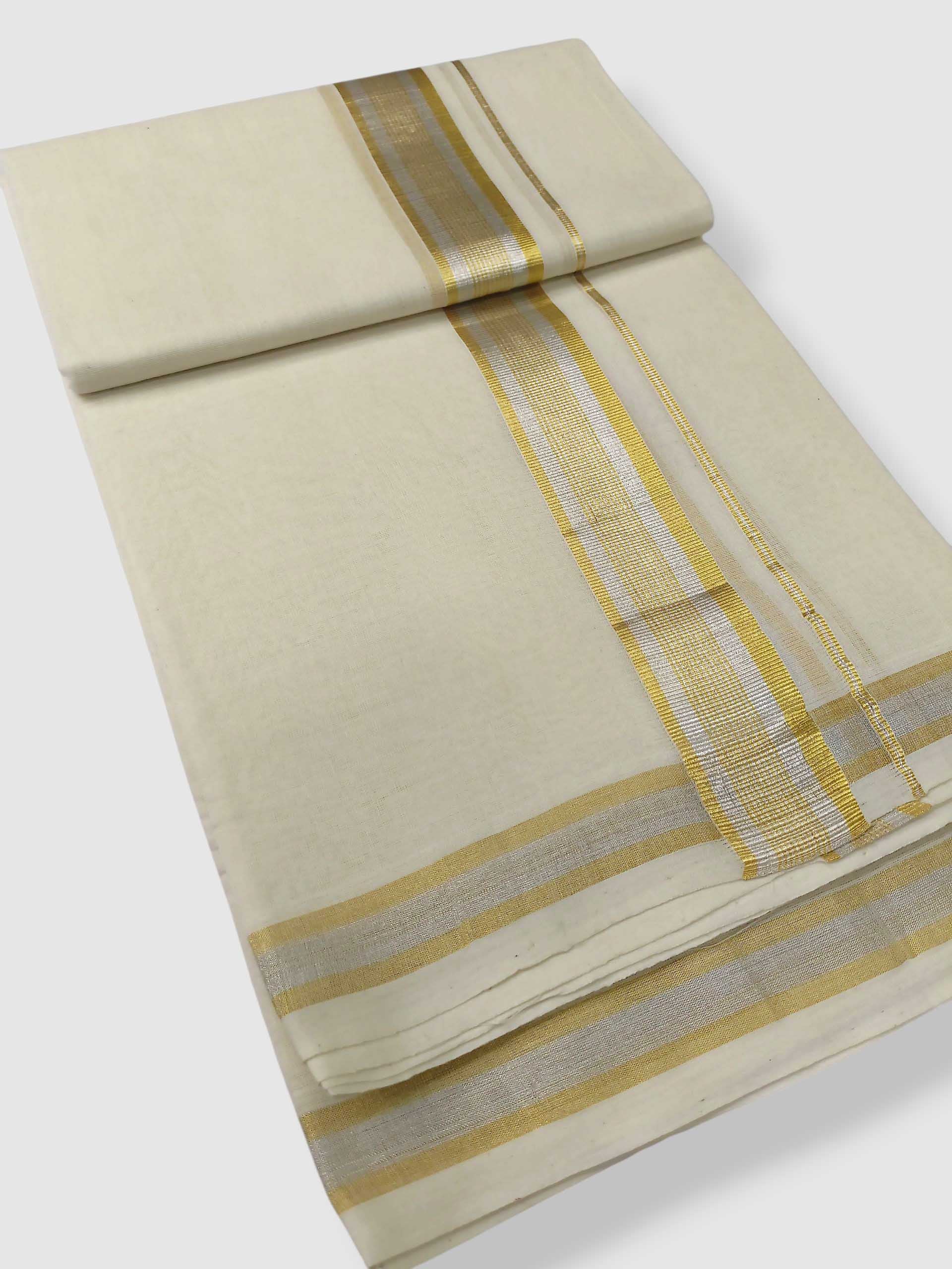 Original Balaramapuram Handloom Kasavu Mundu for Men